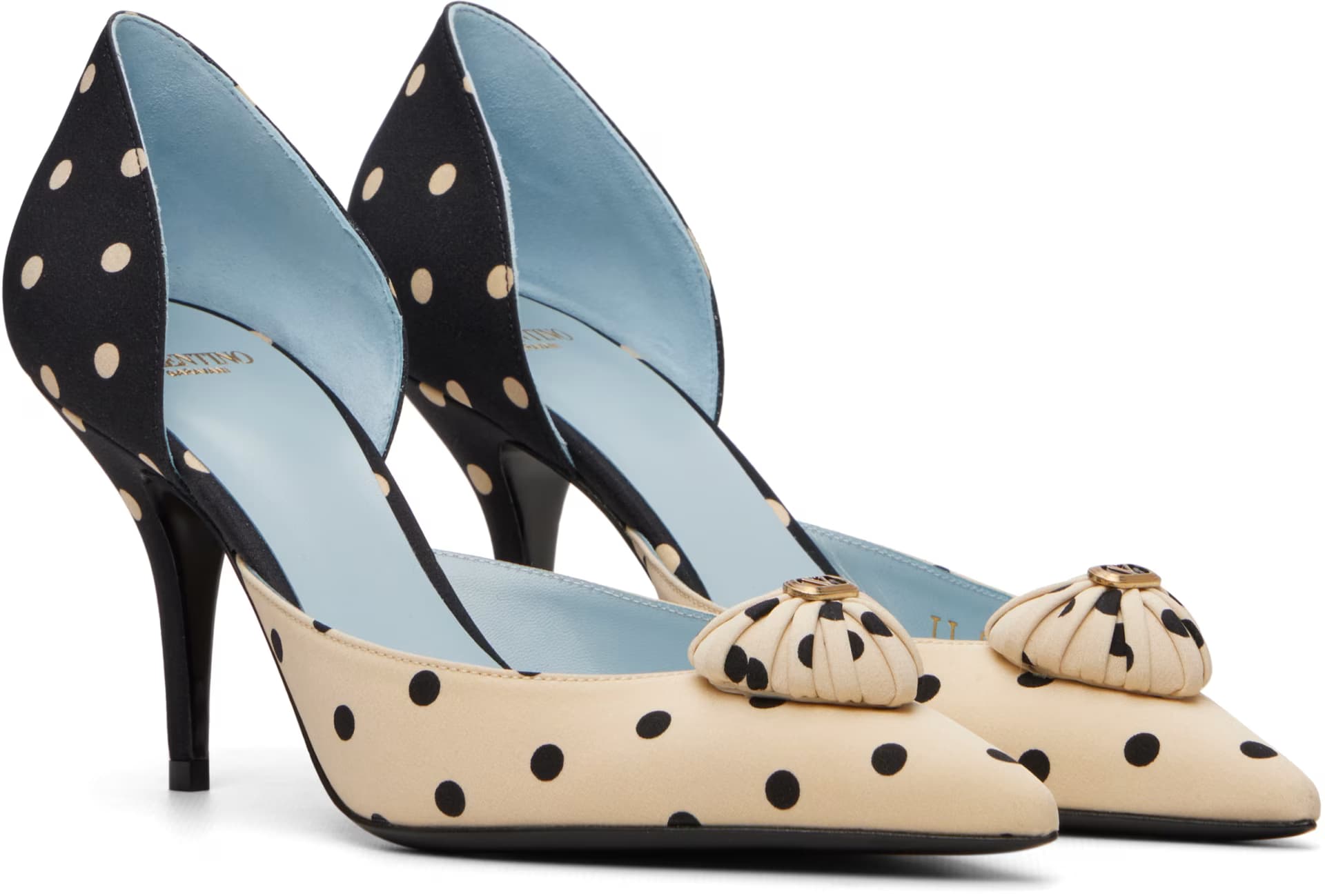 Beige & Black Plus De Pois D'Orsay Heels 4