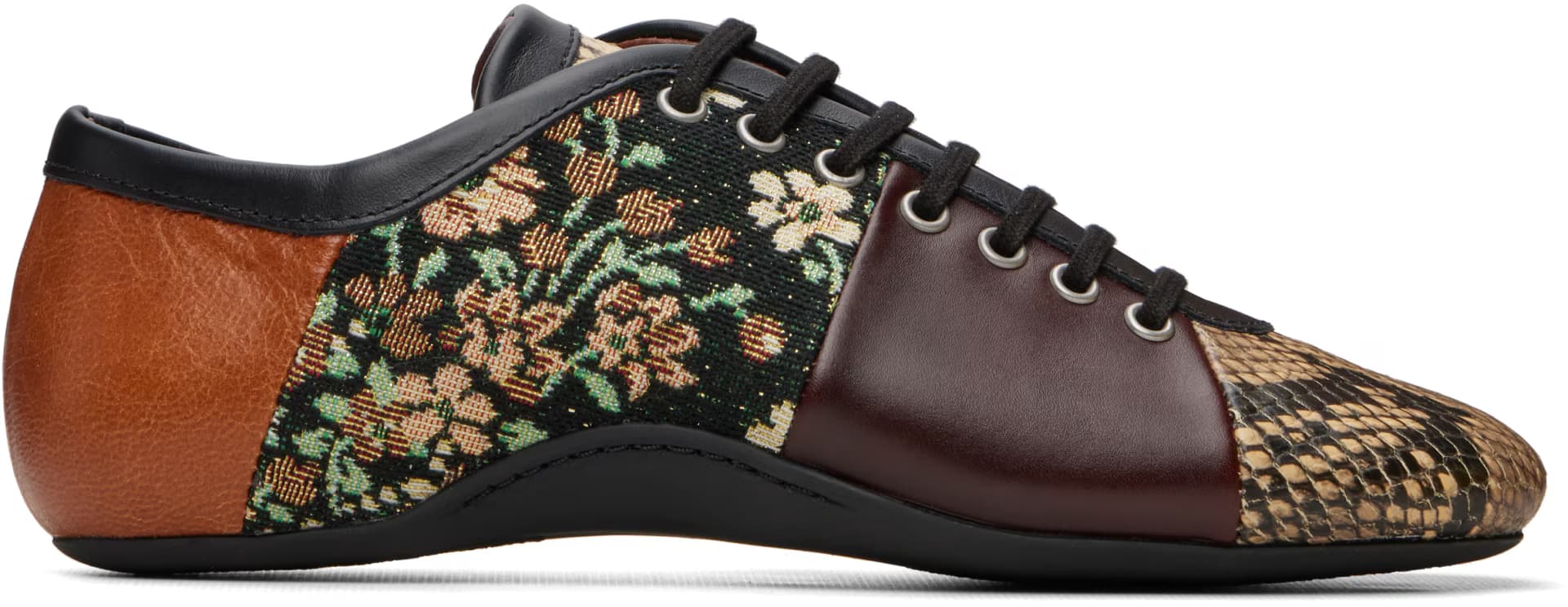 Beige & Brown Patchwork Ballerina Sneakers by Dries Van Noten