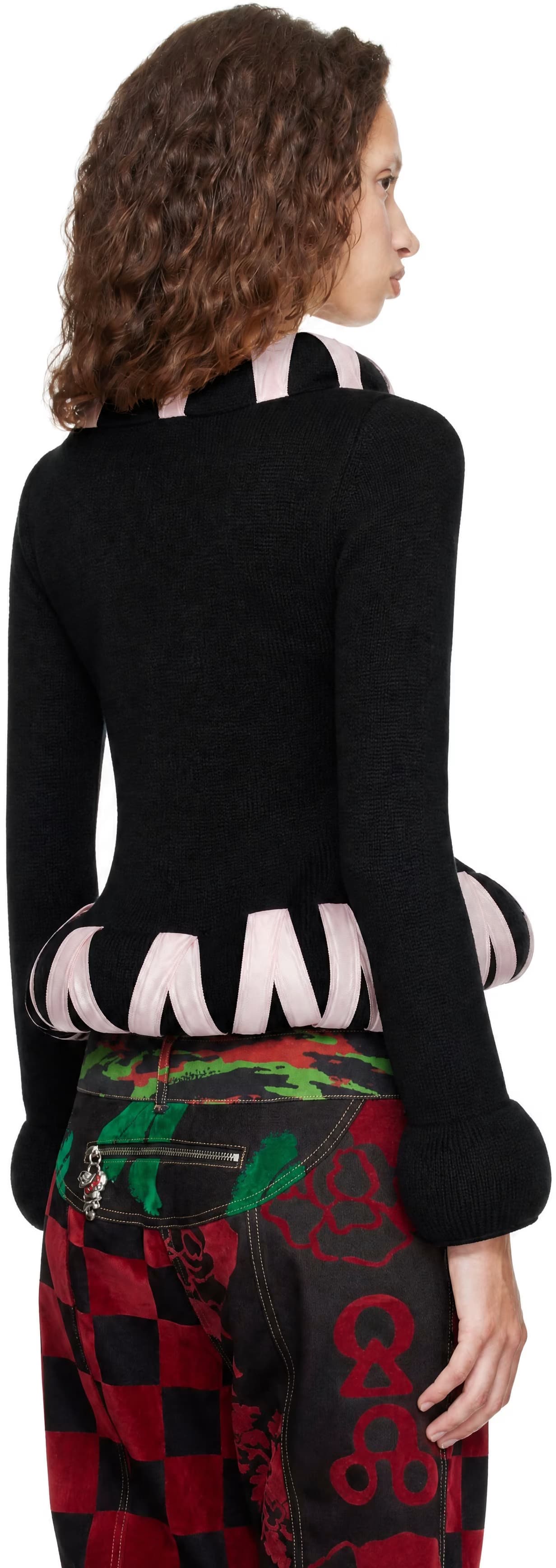 Black Cribbage Cross Cardigan 3