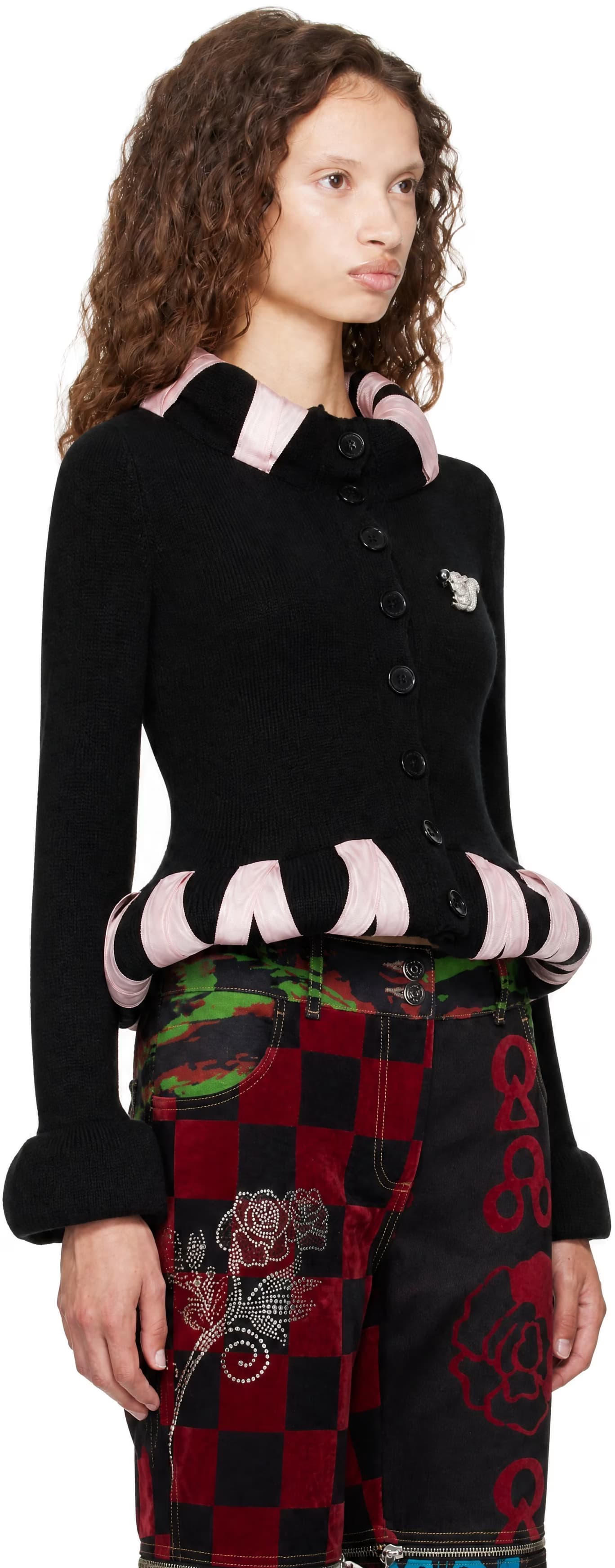 Black Cribbage Cross Cardigan 2