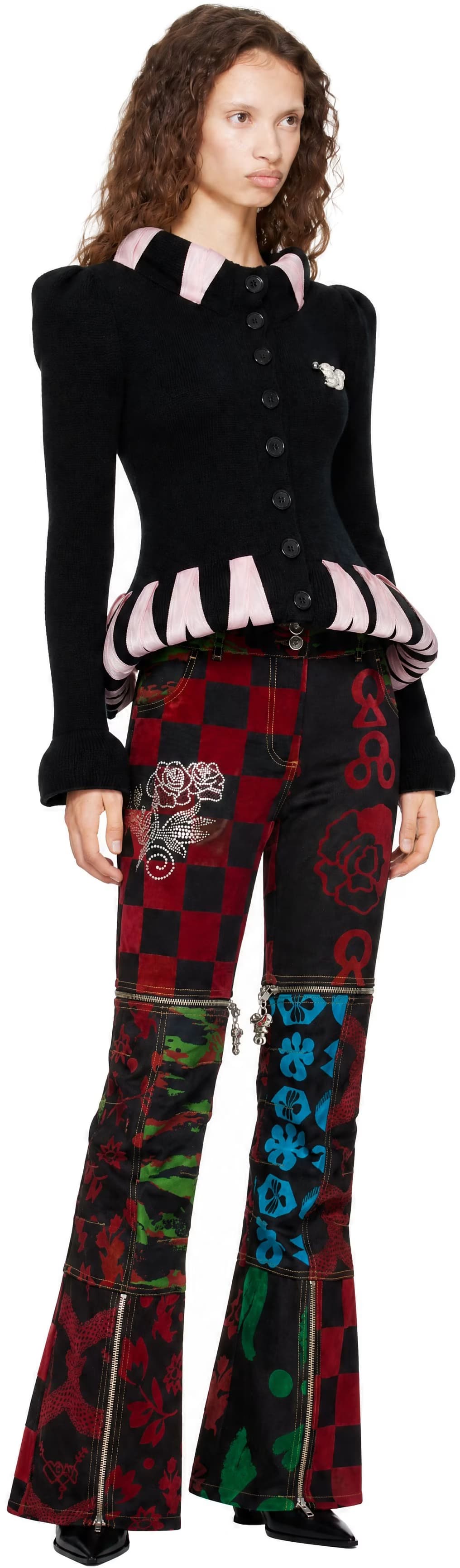 Black Cribbage Cross Cardigan 4