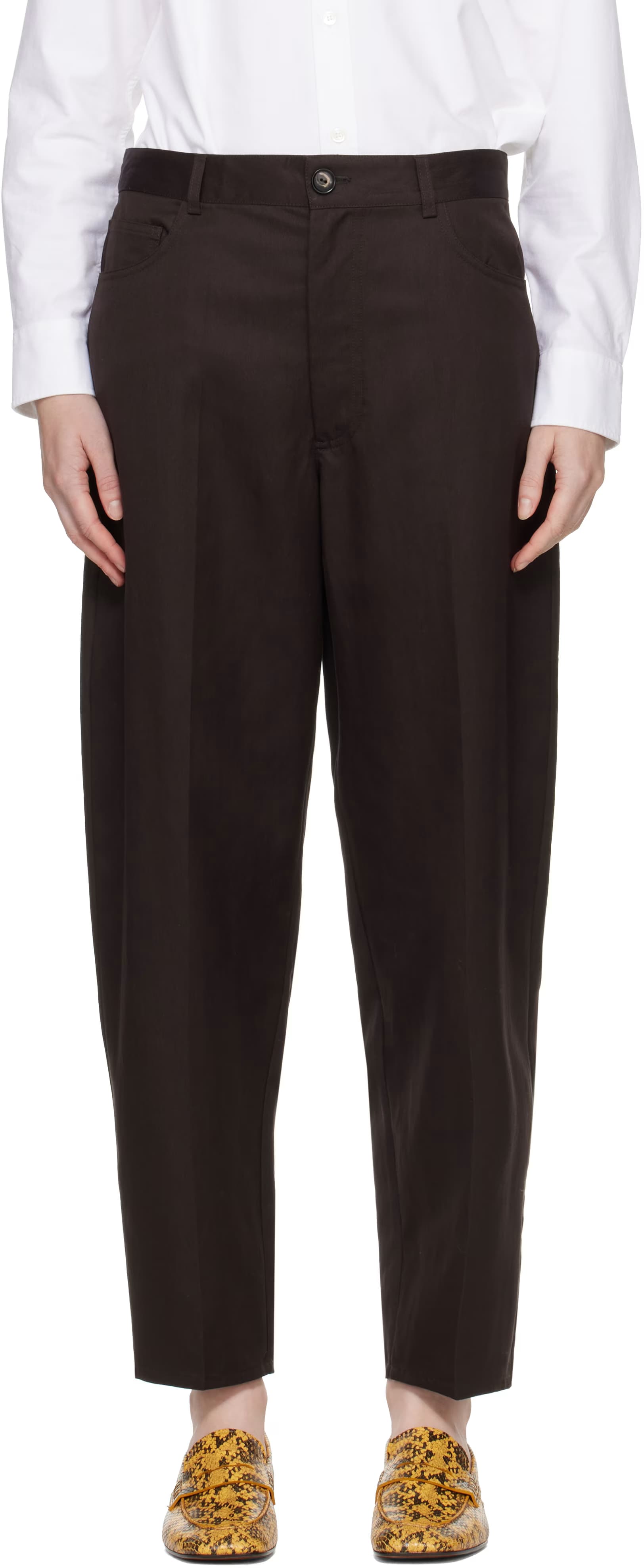 Brown Carrot Trousers by Cordera