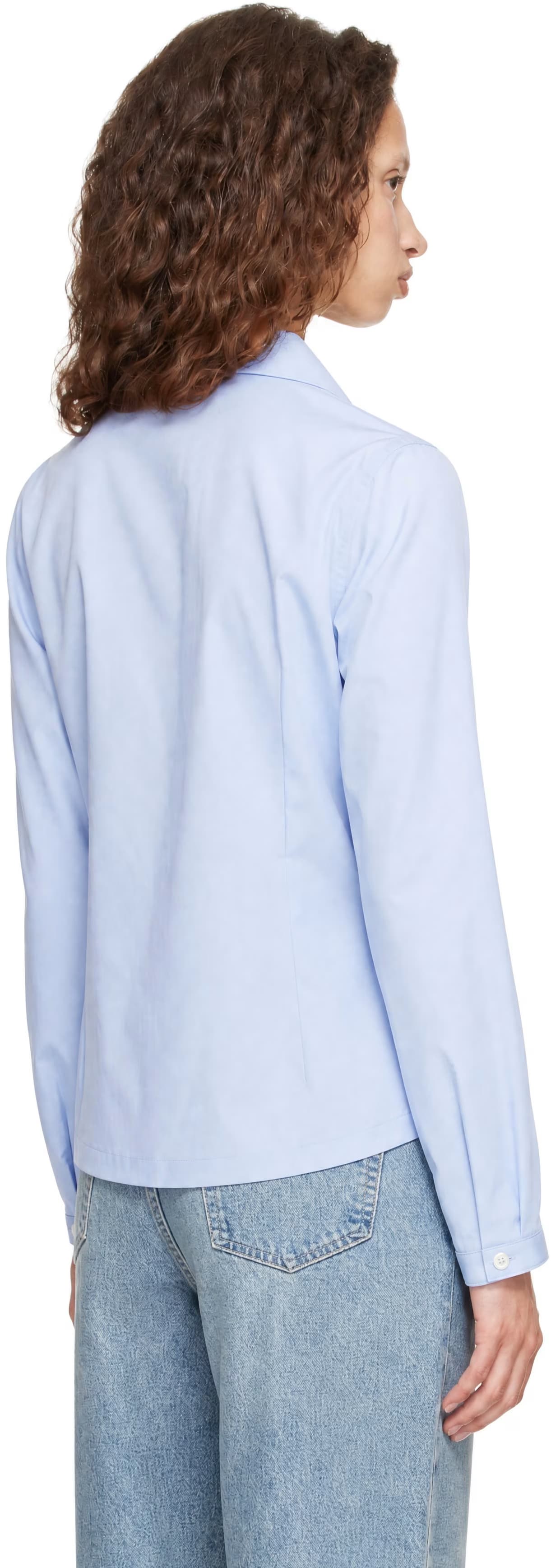 Blue Cotton Broad Shirt 3