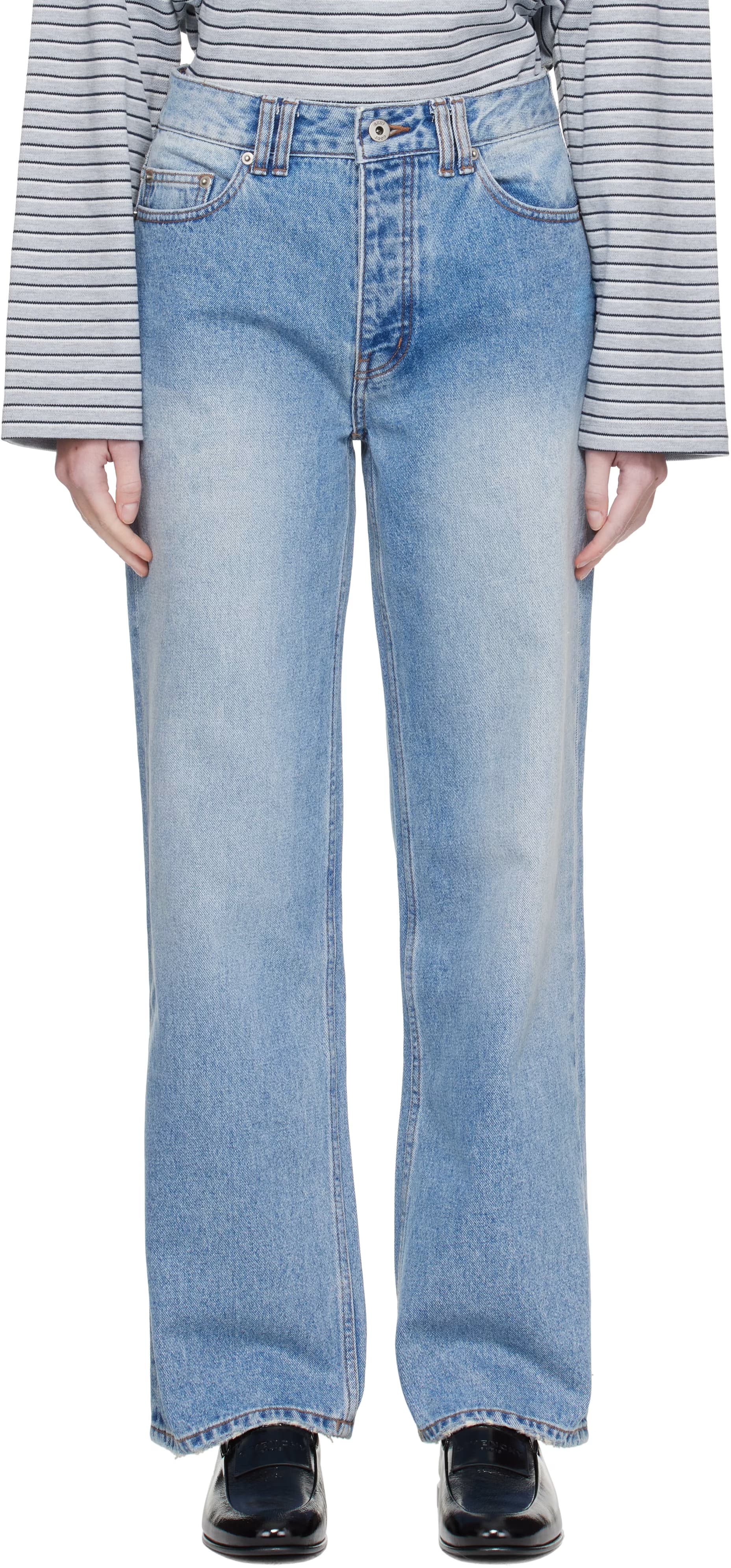 Blue Straight Jeans by COOR