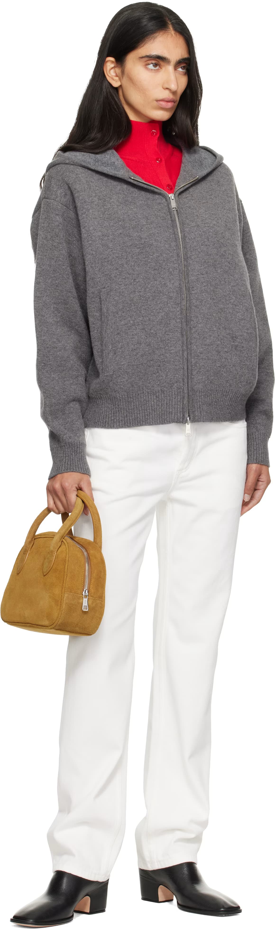 Tan Suede Boston Bag 4