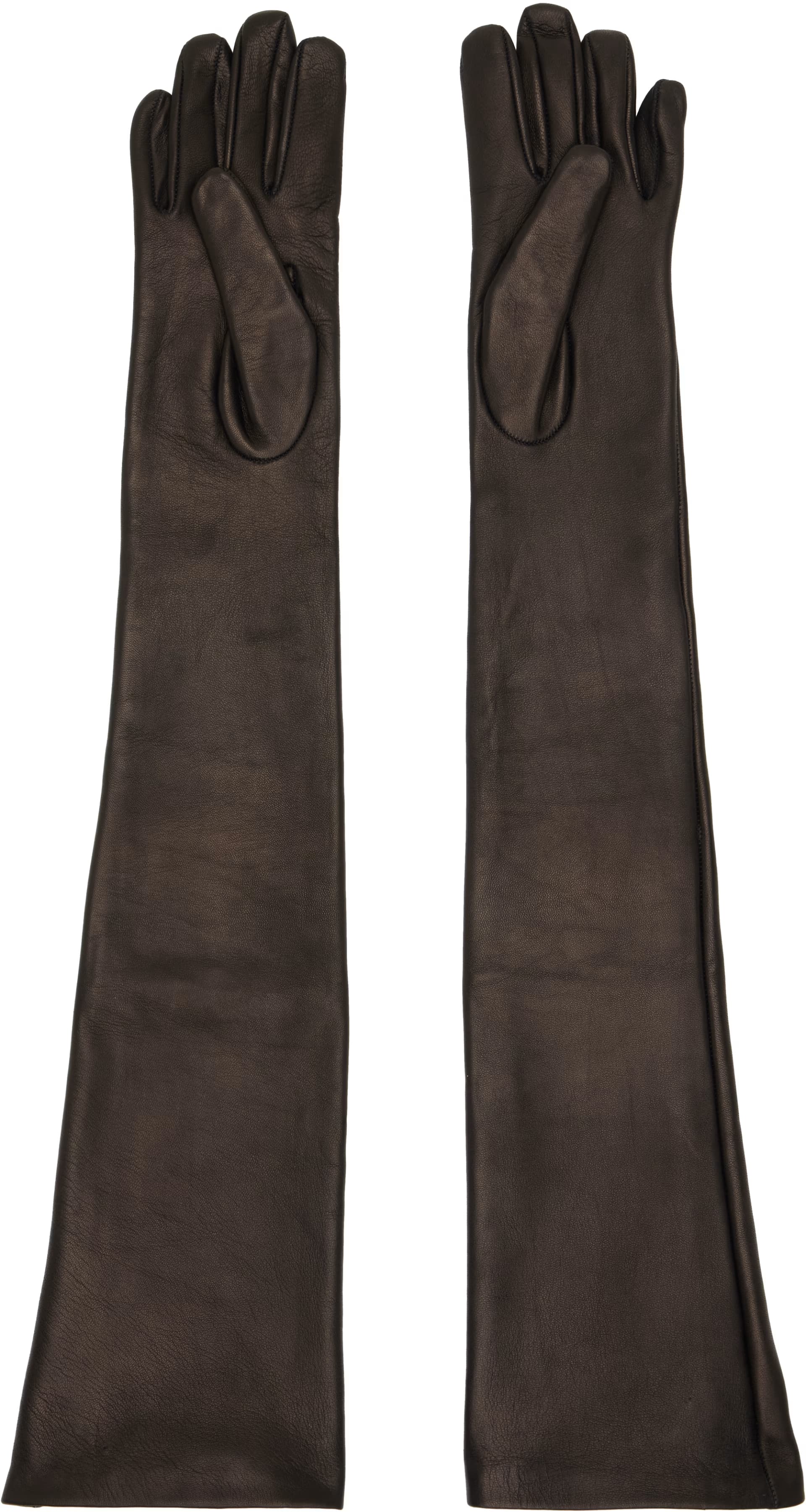 Black Long Leather Gloves 2