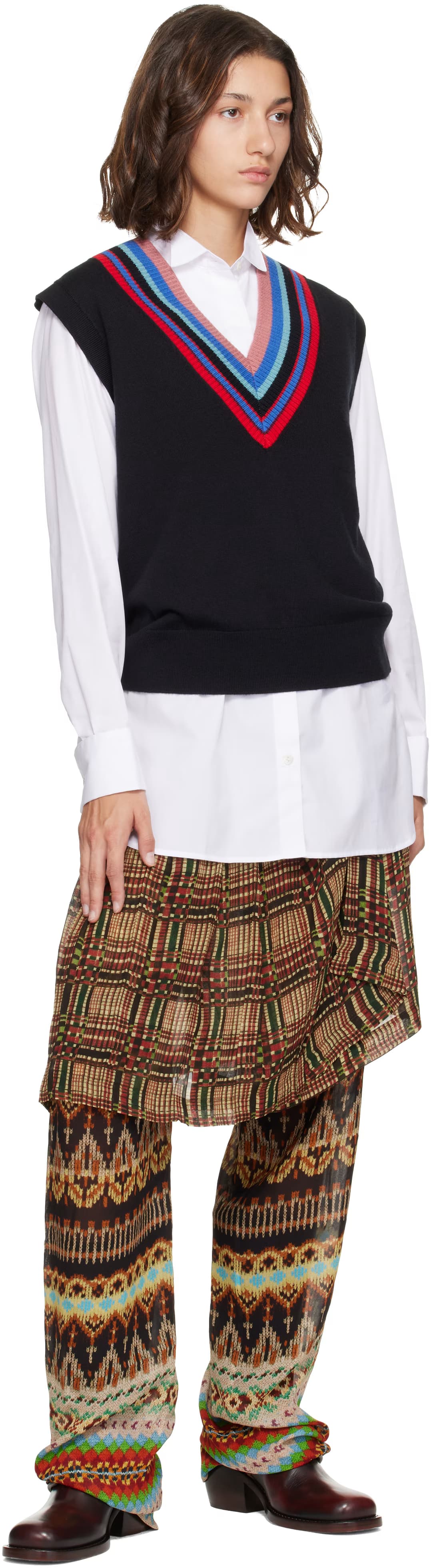 Multicolor Viscose Skirt Trousers 4