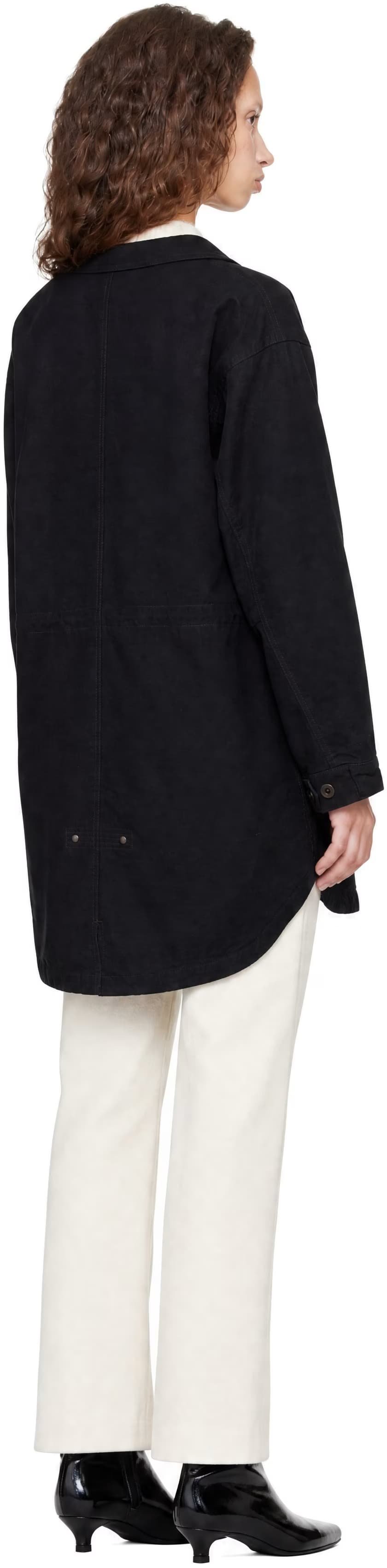 Black Garment Dyed Fishtail Parka by COOR