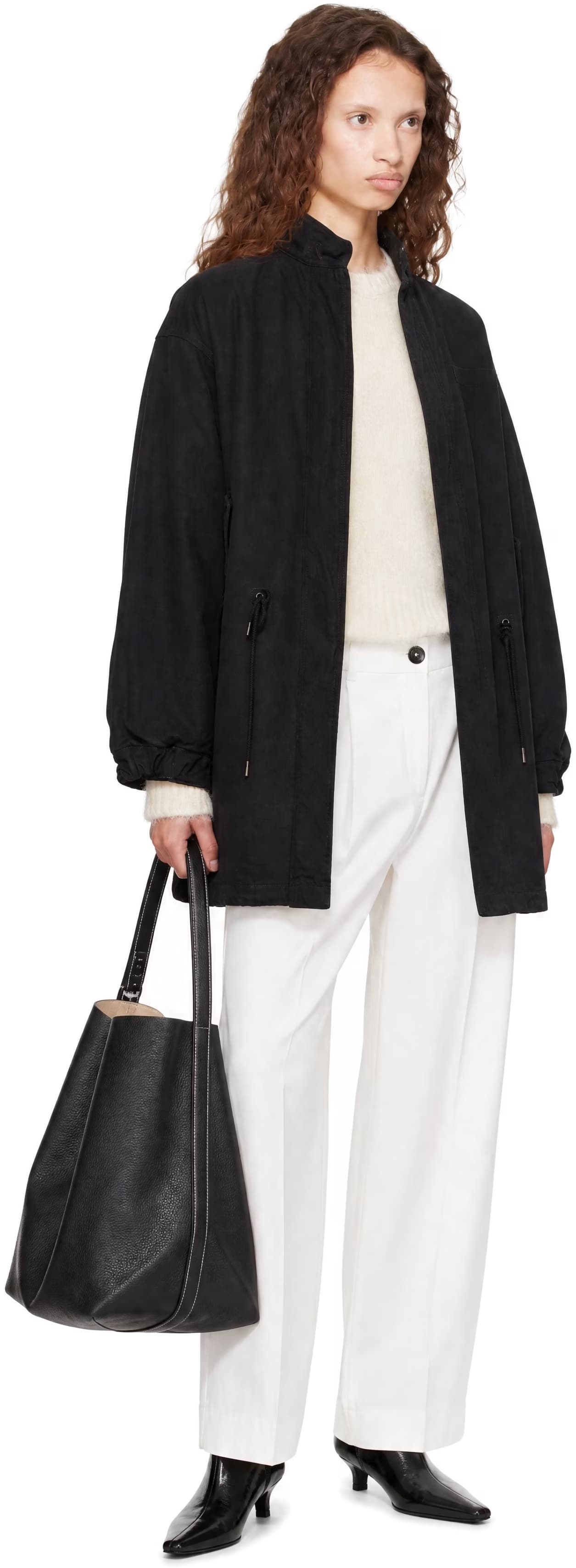 Black Garment Dyed Fishtail Parka by COOR