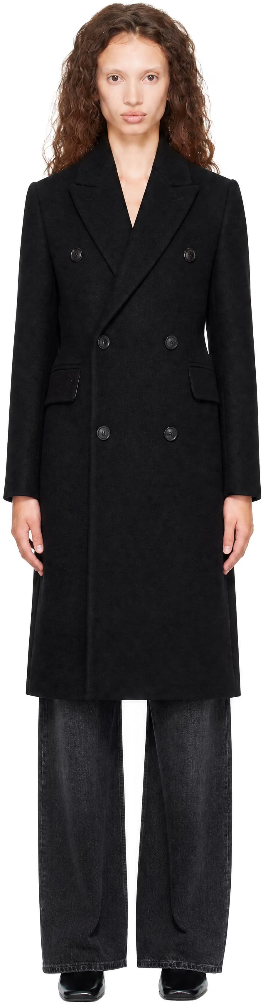 Black Over Size Double Coat by COOR