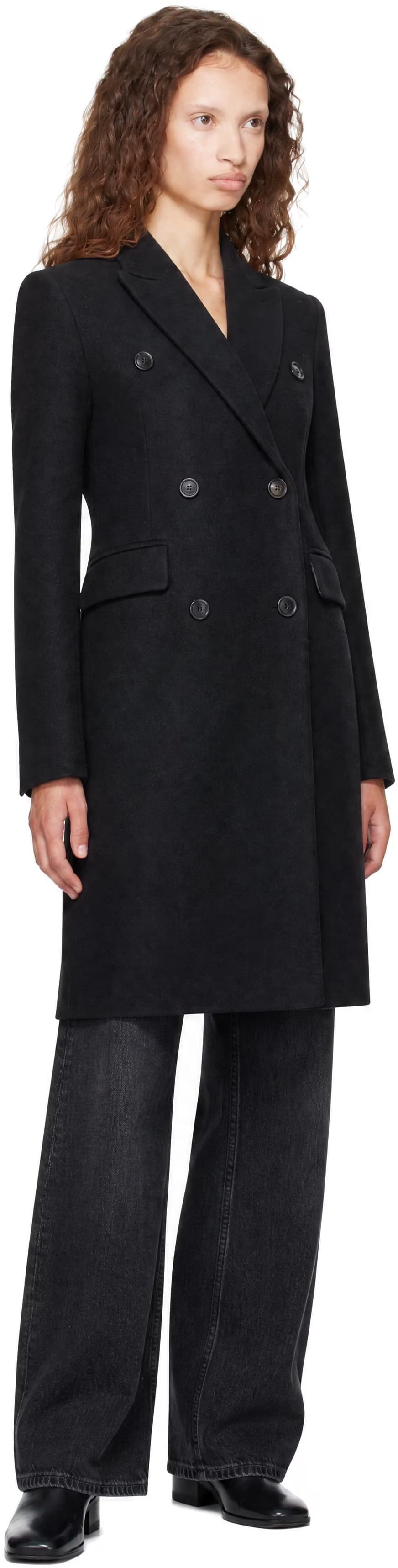 Black Over Size Double Coat 4