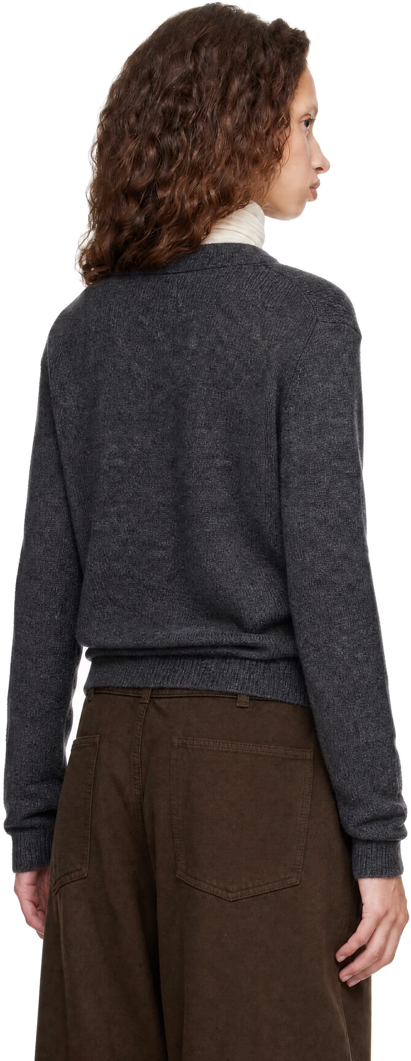 Gray Inside Out Argyle Collar Cardigan by COOR
