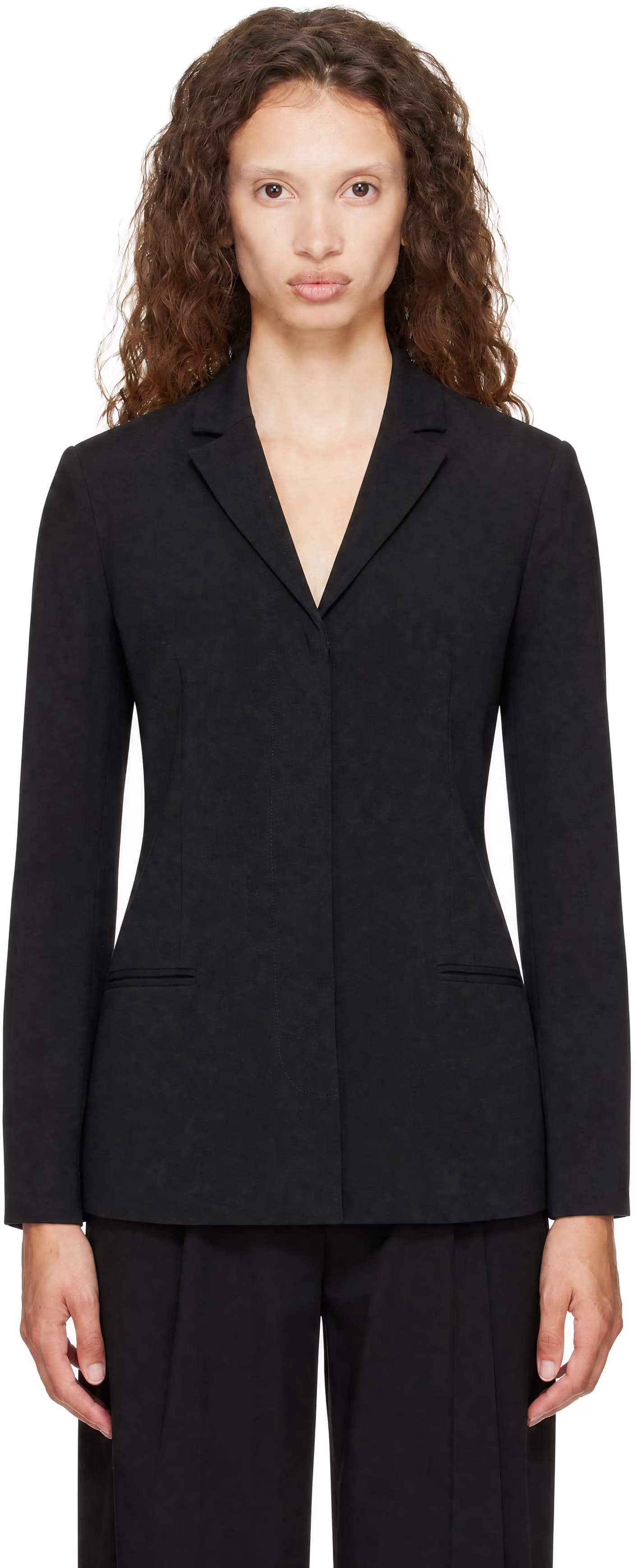 Black Slim Wool Blazer by Toteme