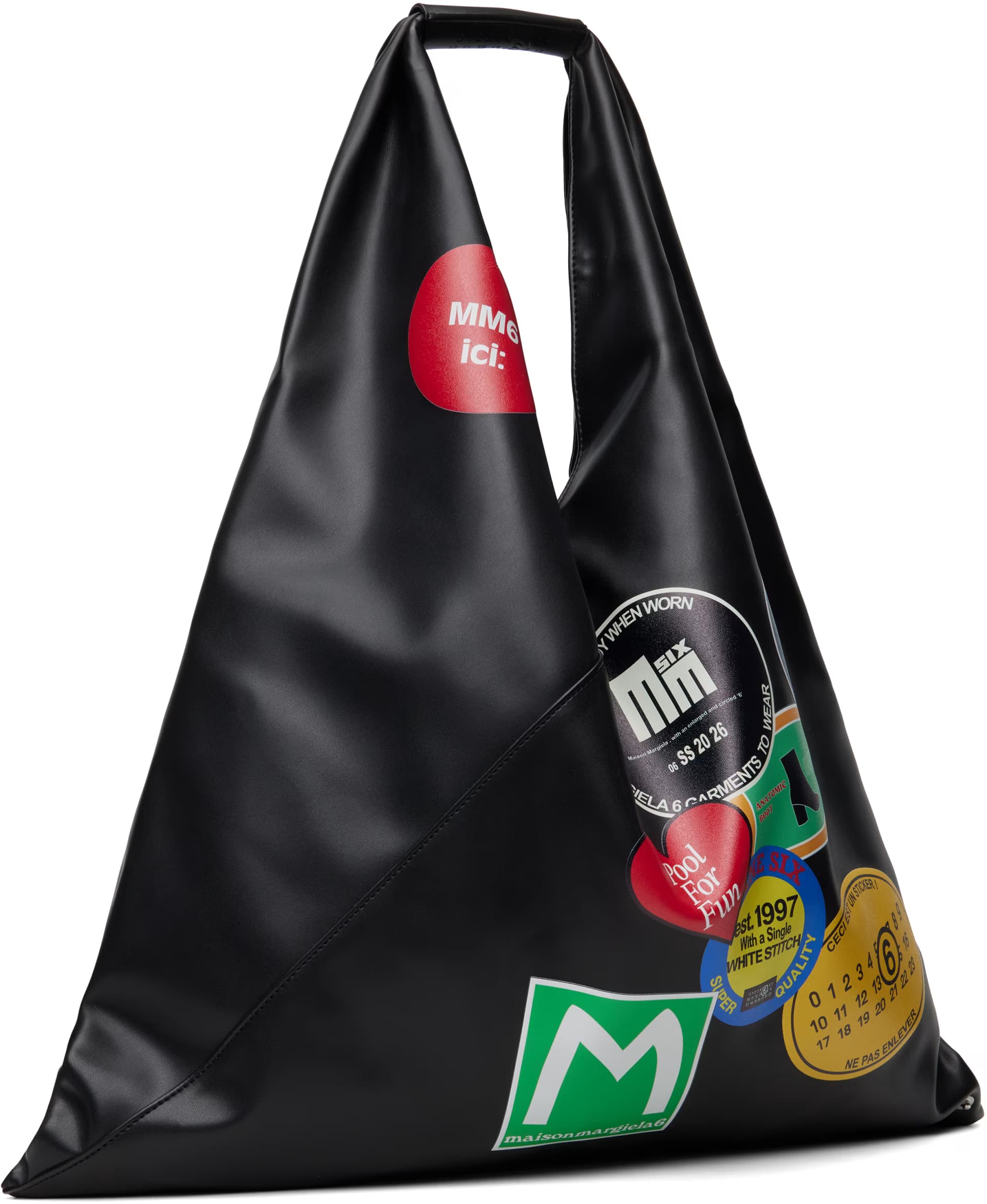 Black Classic Medium Tote by Mm6 Maison Margiela