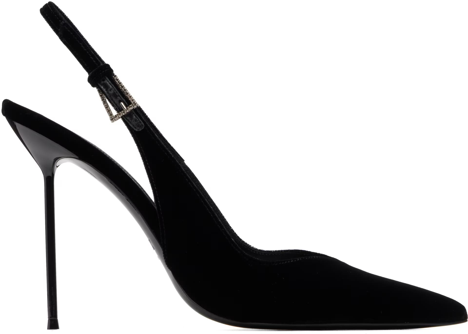 Black Lidia Buckle Slingback 105 Heels by Paris Texas