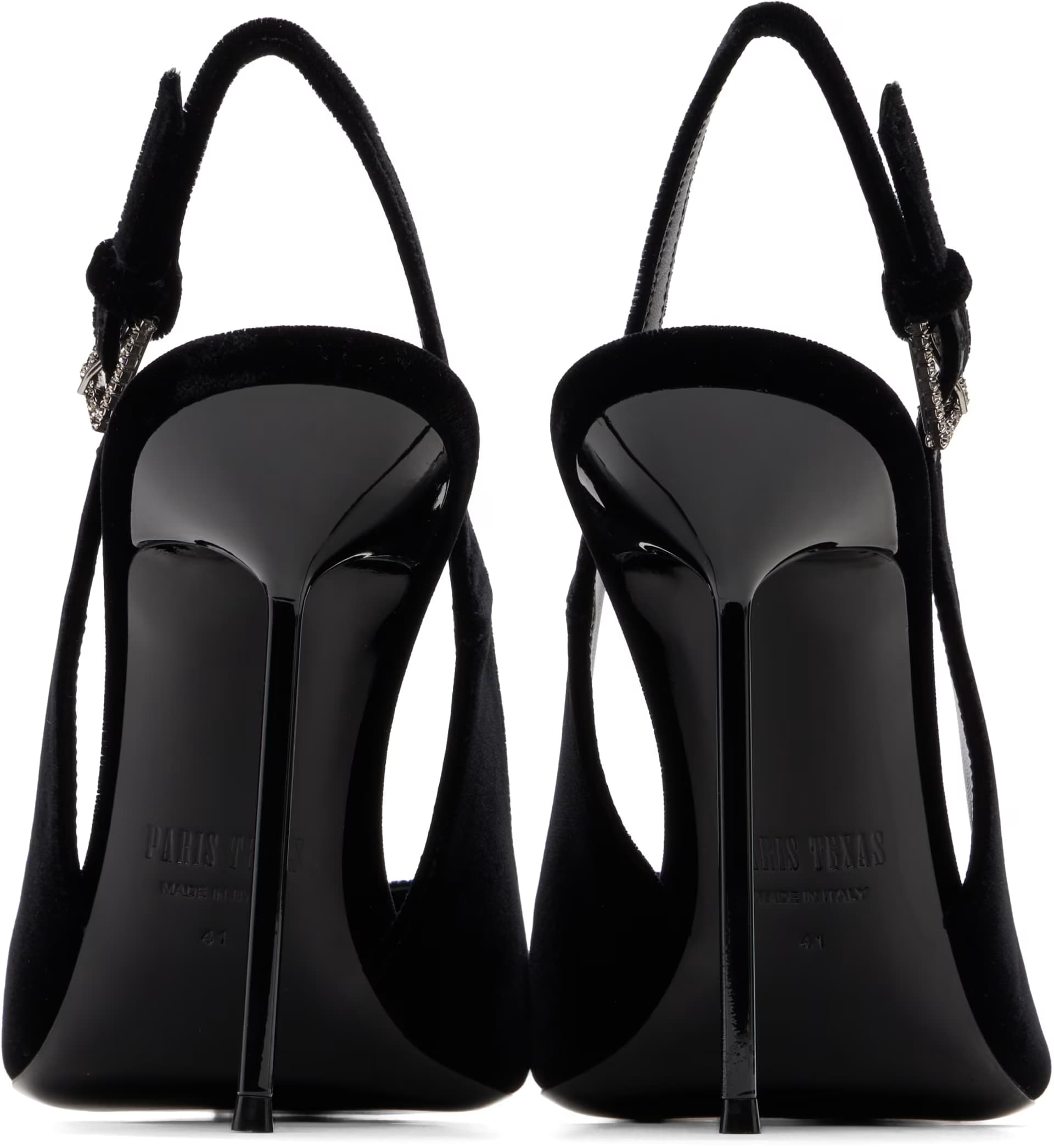 Black Lidia Buckle Slingback 105 Heels 2