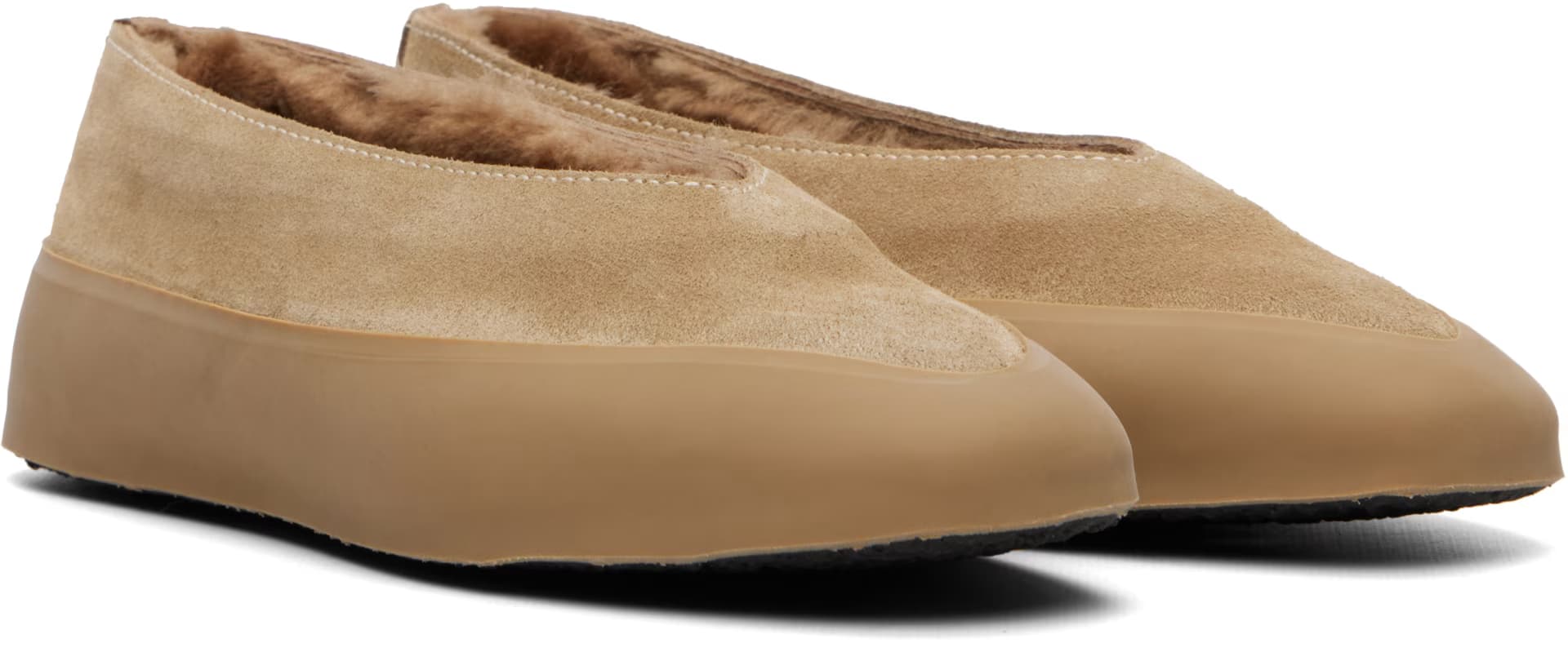Beige Apres Ski Ballerina Flats 4