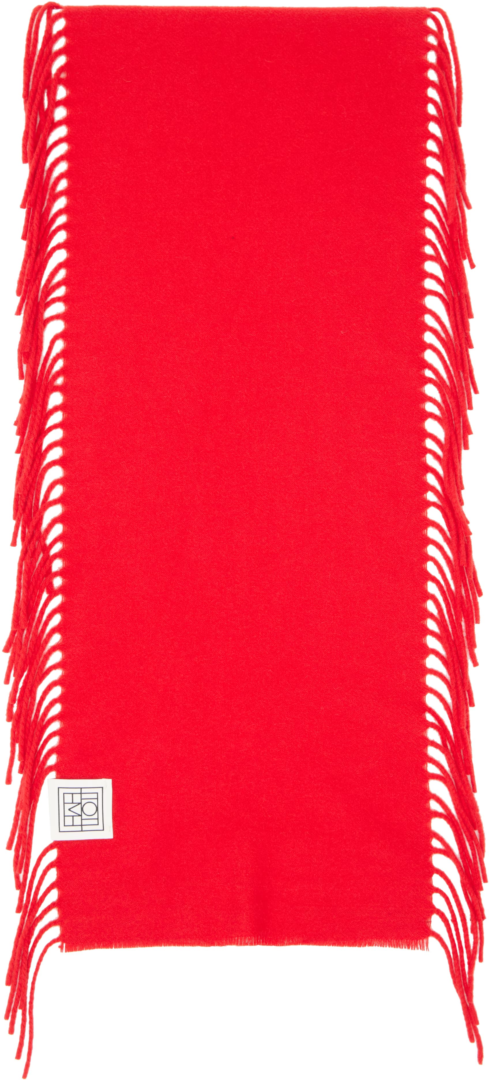 Red Cashmere Tassel Scarf by Toteme