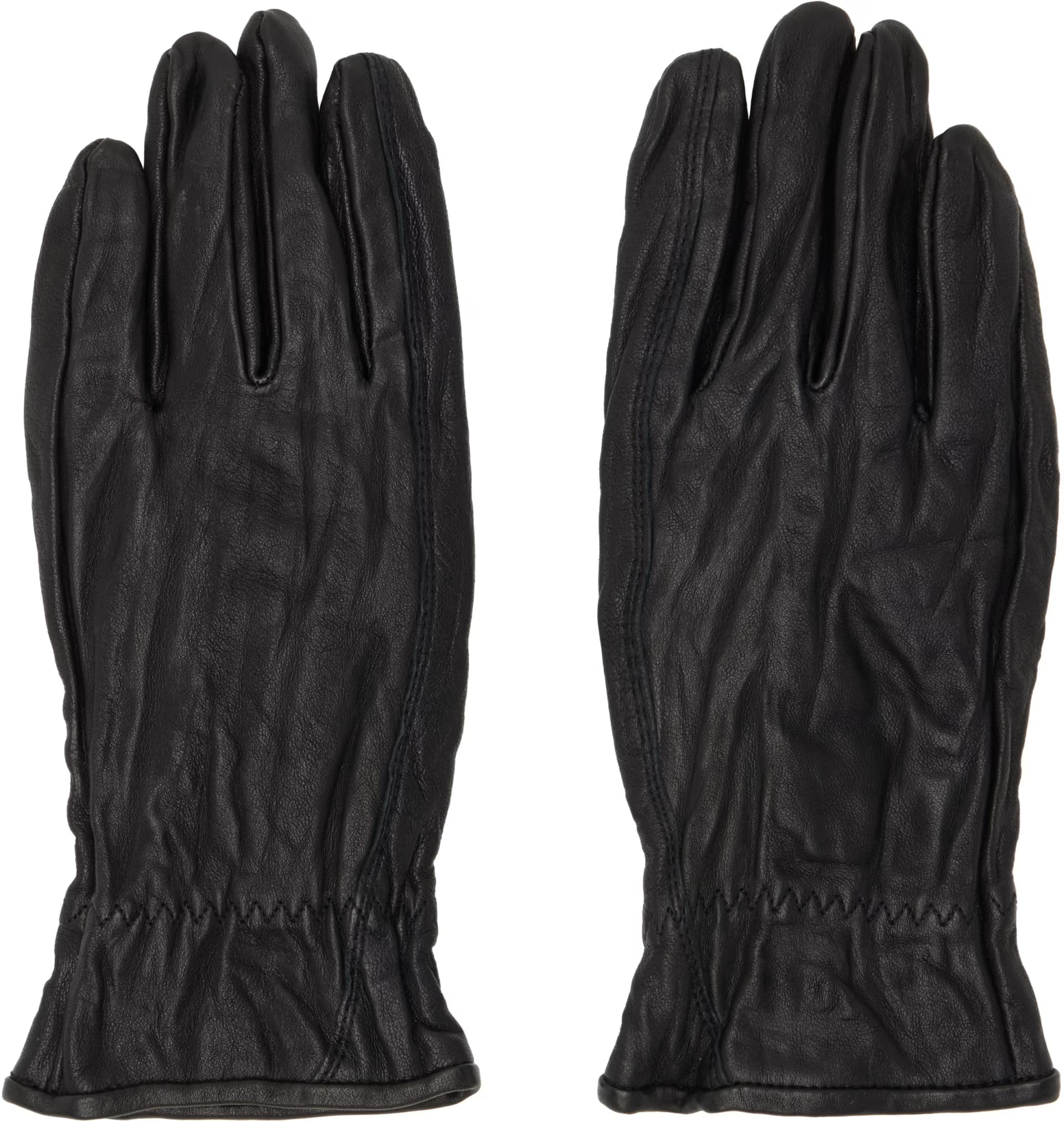 Black Vegetable Pleated Washed Gloves by COOR