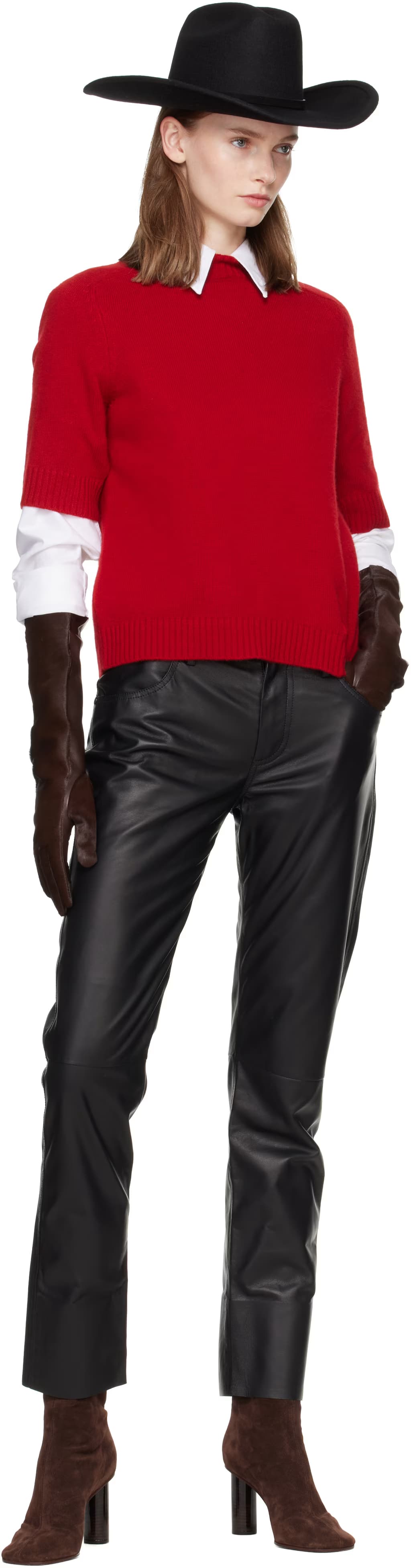 Brown Essentials Long Gloves 3