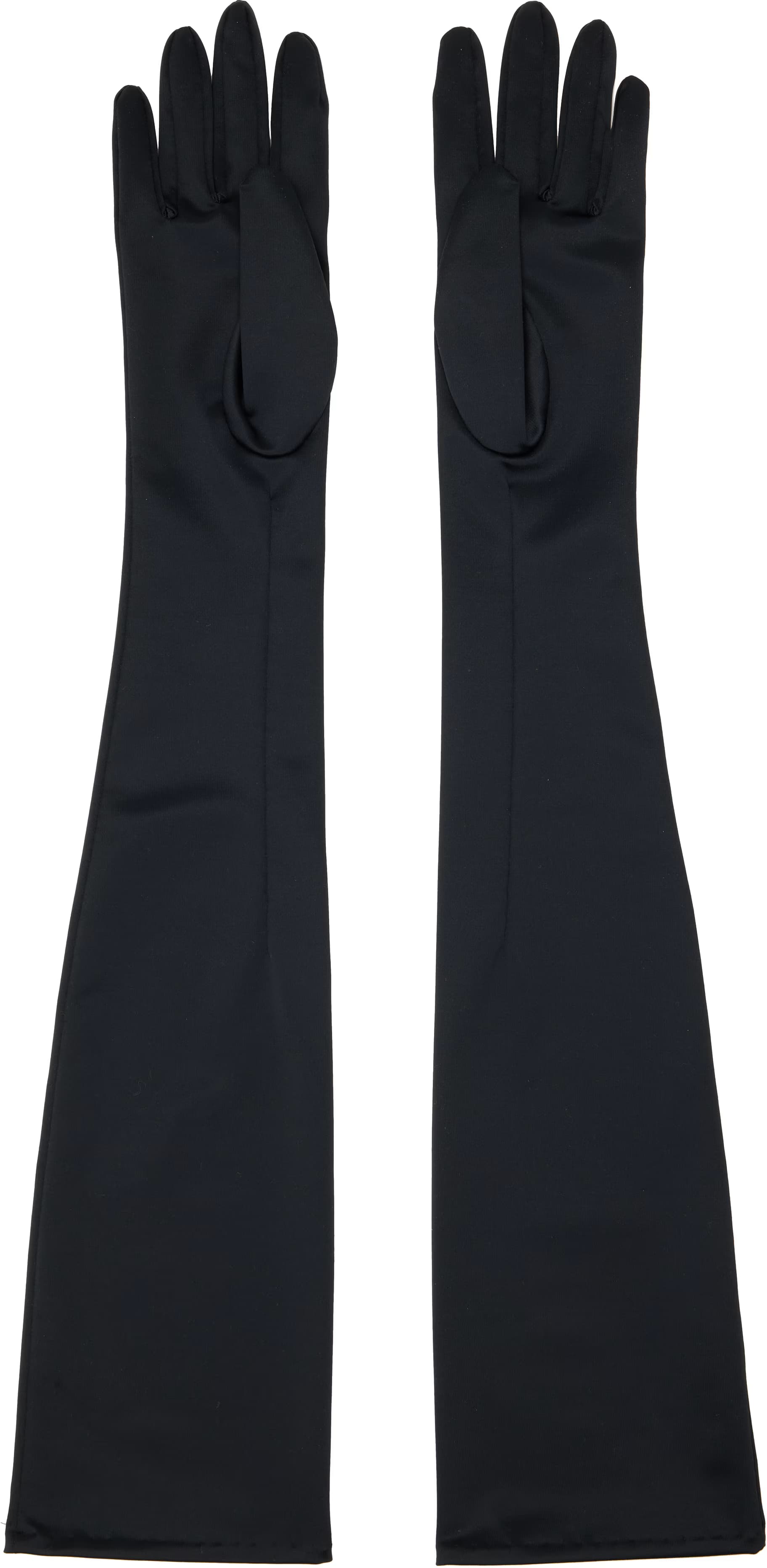 Black Satin Extra Long Gloves 2