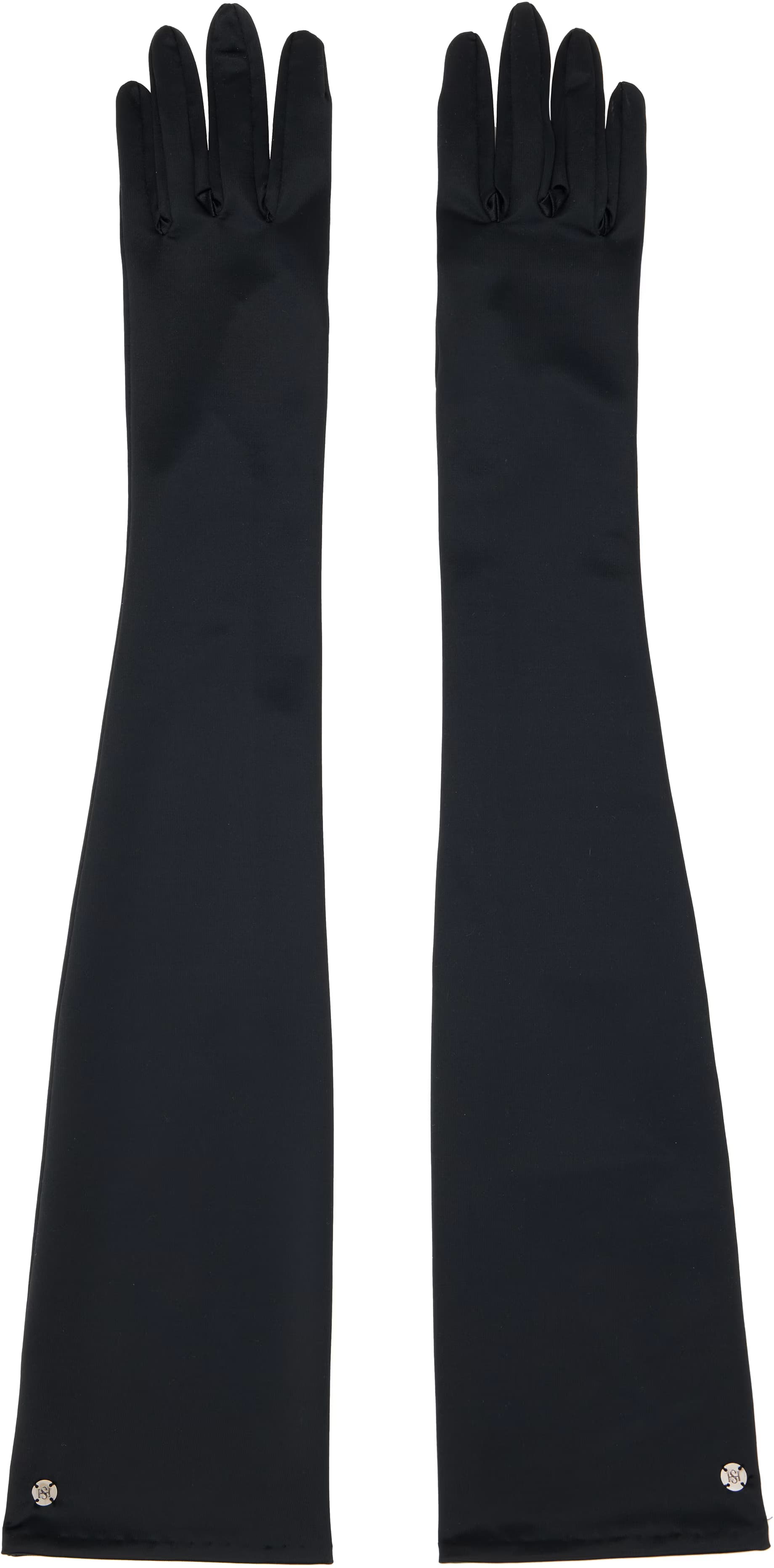 Black Satin Extra Long Gloves by Handsome Stockholm