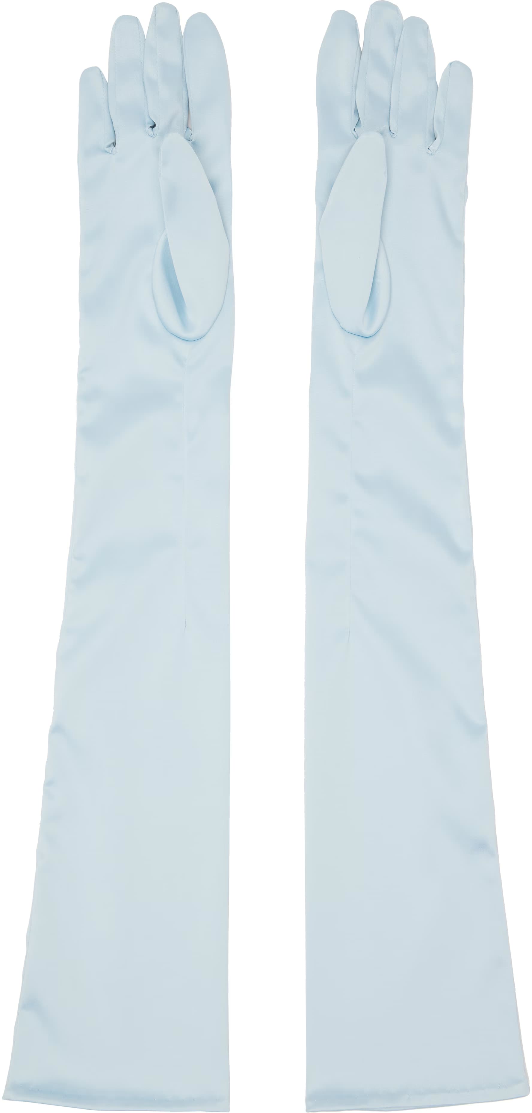 Blue Satin Extra Long Gloves 2