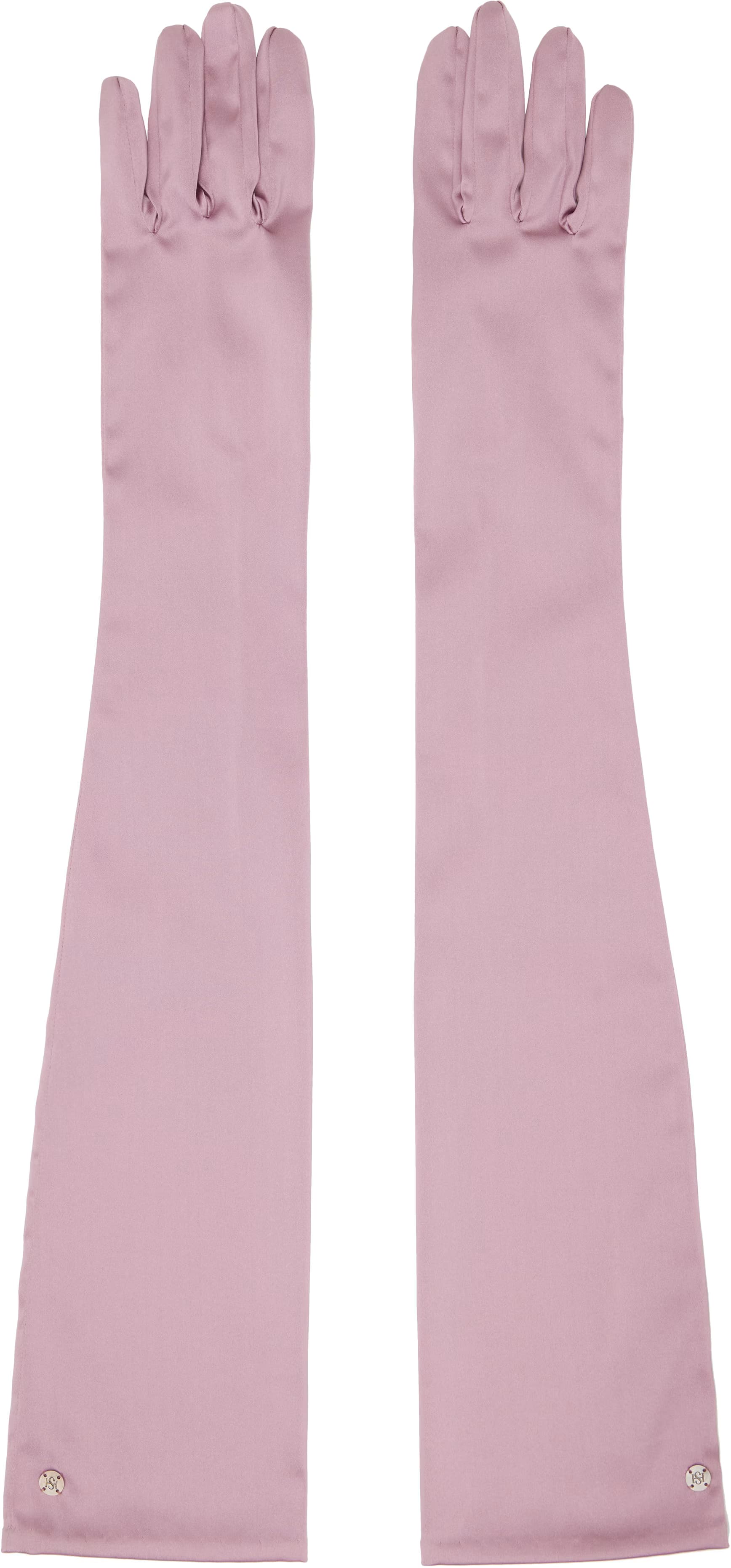 Pink Satin Extra Long Gloves by Handsome Stockholm