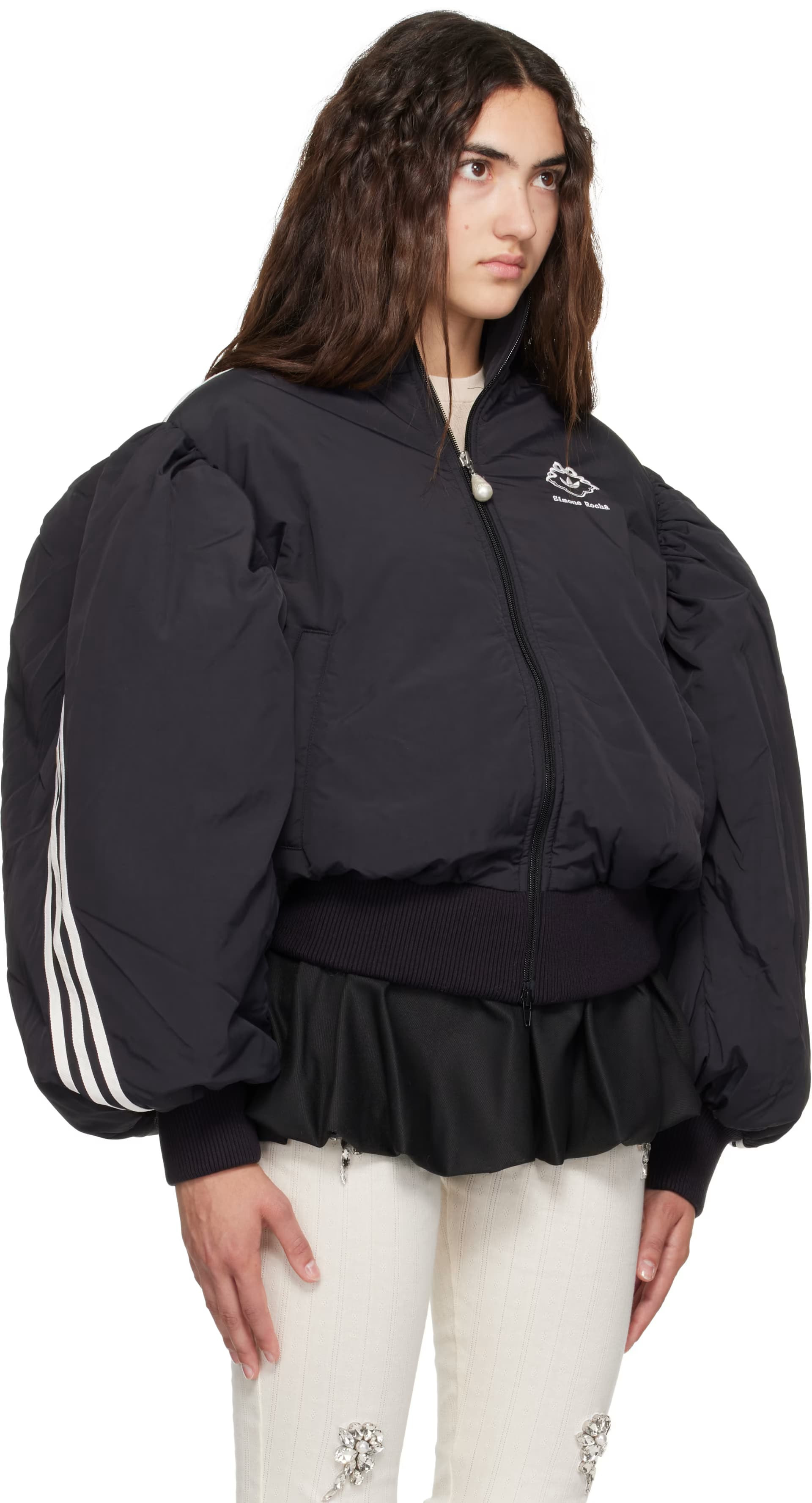 Black adidas Originals Edition Puff Jacket by Simone Rocha