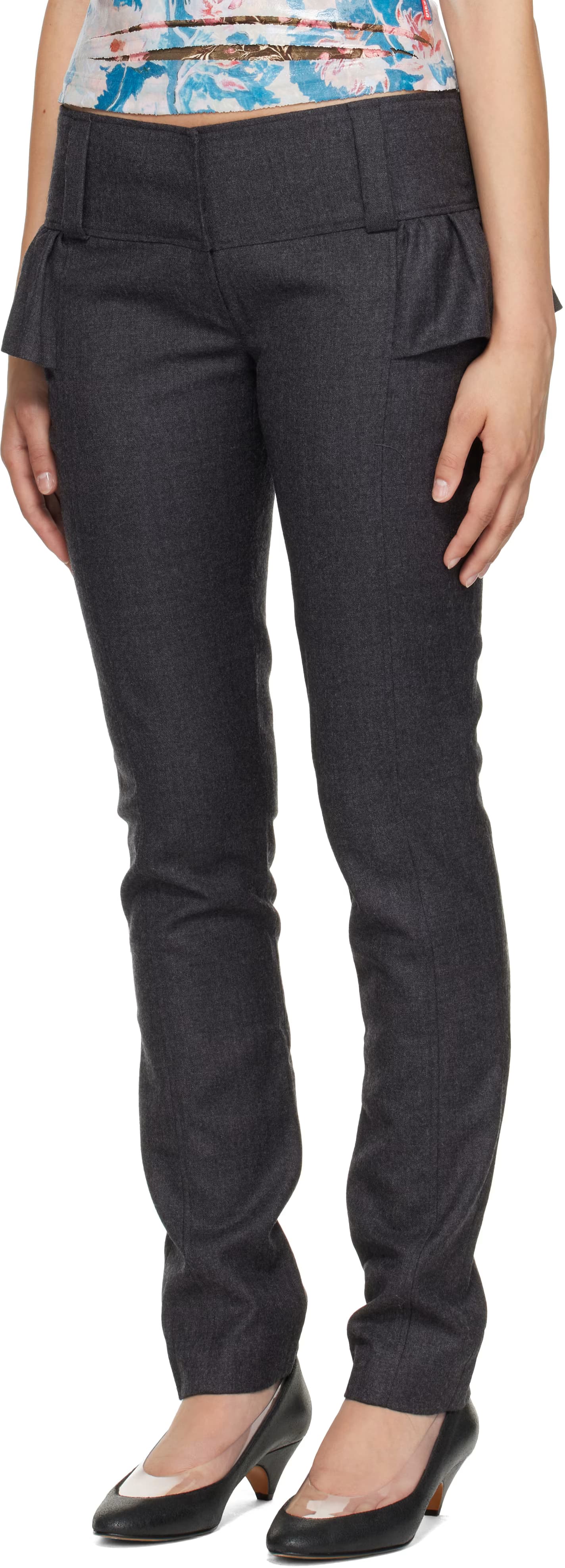 Gray Victoria Trousers by KNWLS