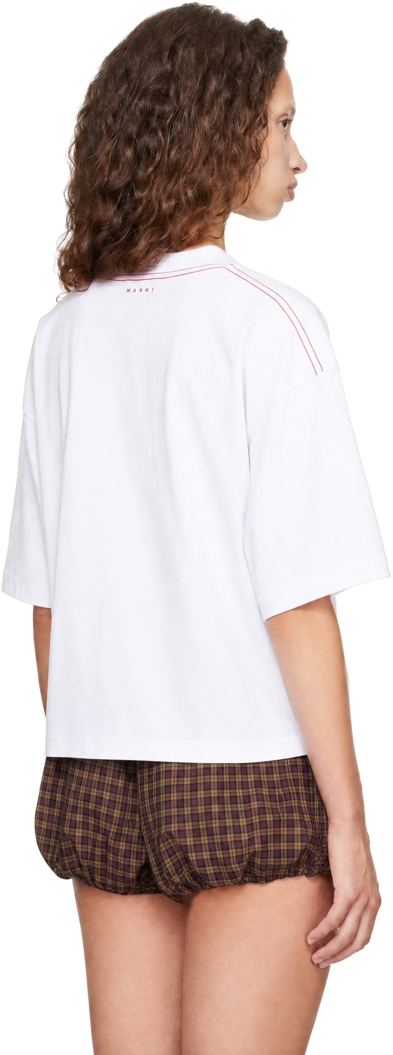 White Cropped T-shirt by Marni