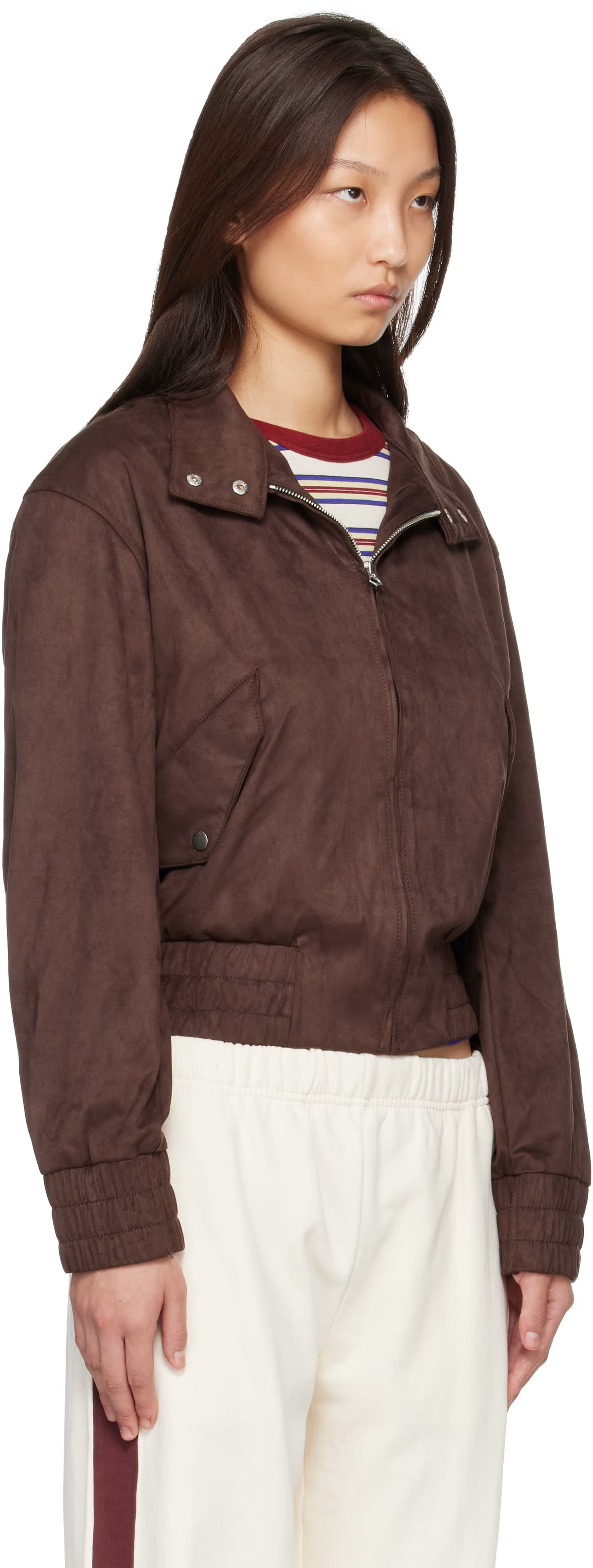 Brown Eliza Faux-Suede Bomber Jacket by rag & bone