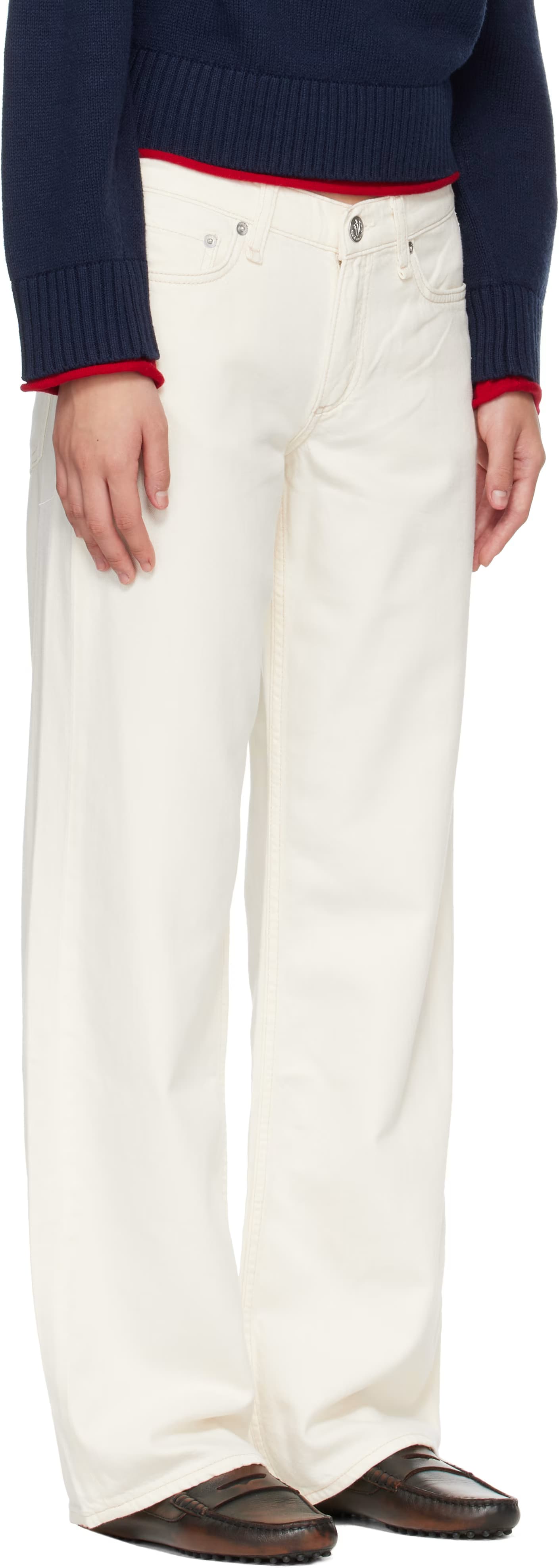 Off-White Cam Relaxed Straight Jeans by rag & bone