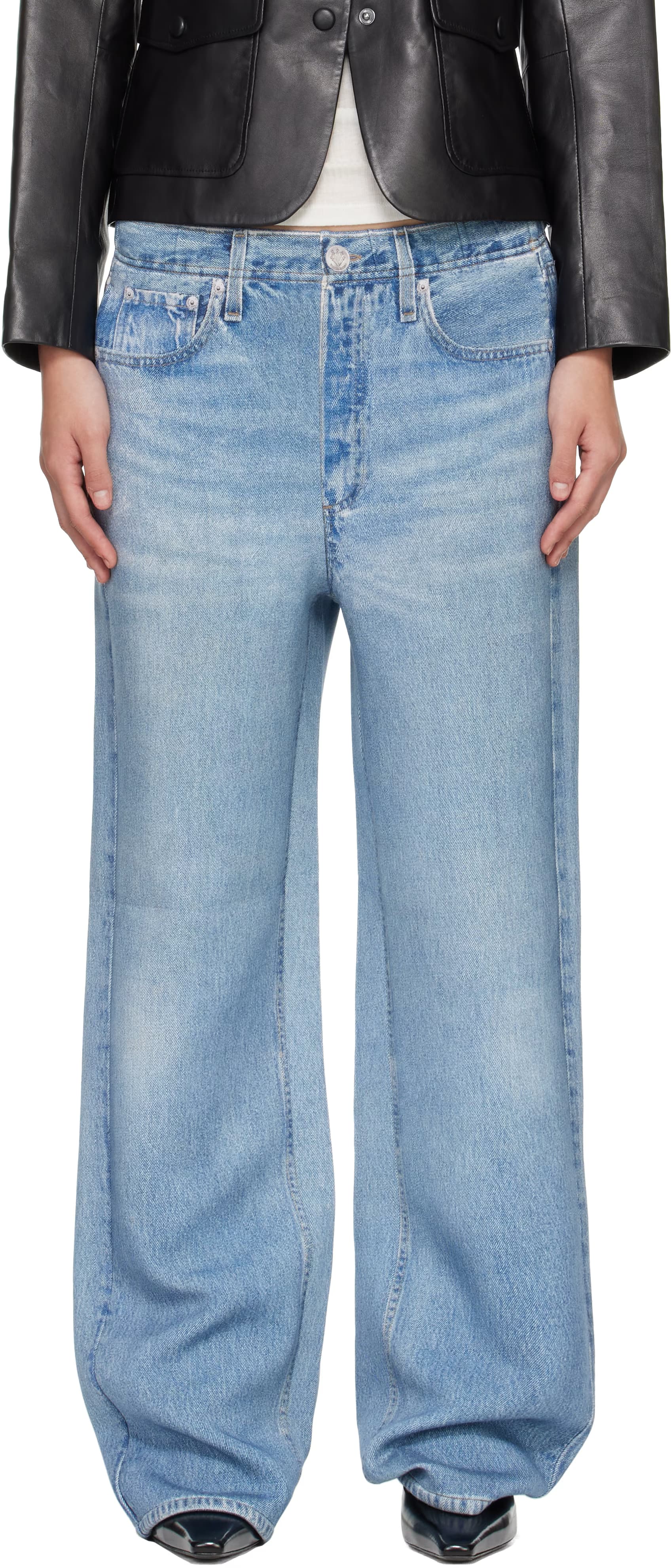 Blue Miramar Mallow Wide Leg Trousers by rag & bone