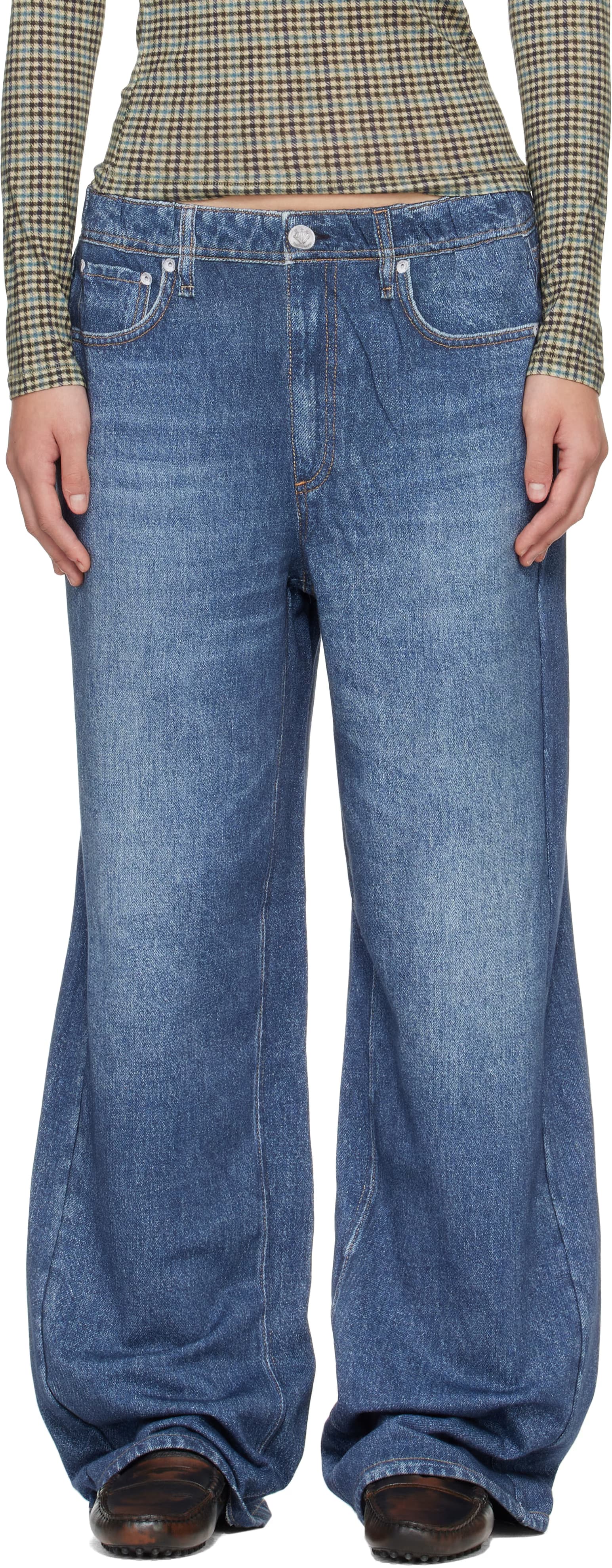 Blue Miramar Wide Leg Trousers by rag & bone