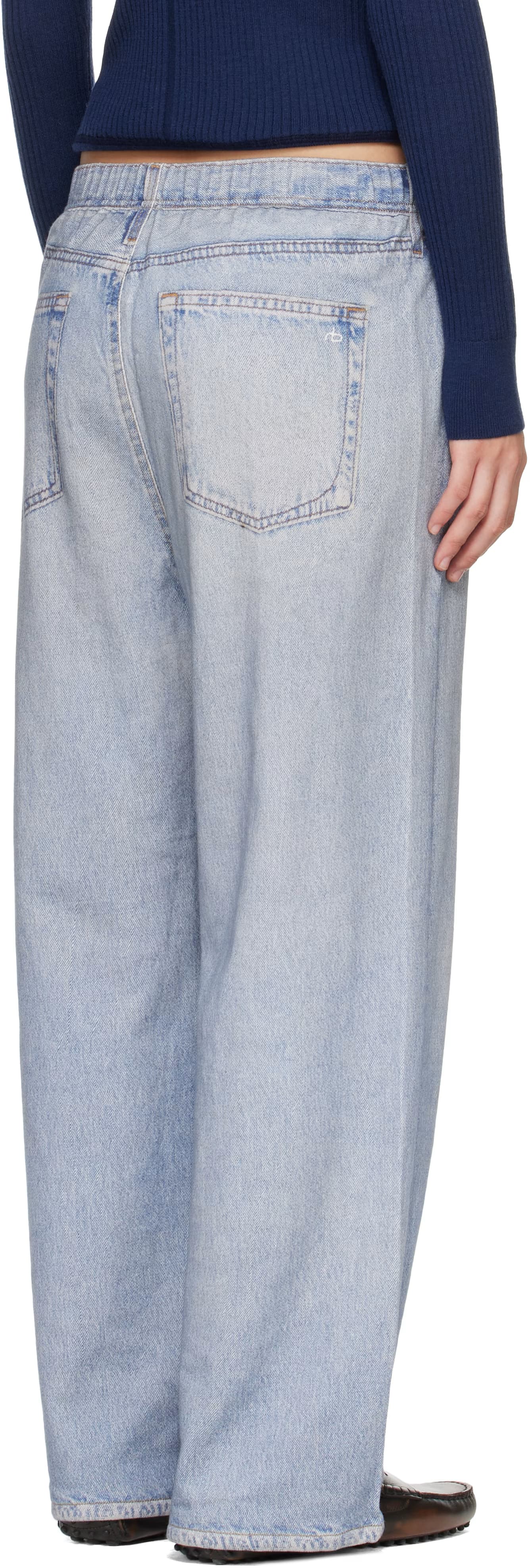 Blue Miramar Ankle Wide Trousers 3