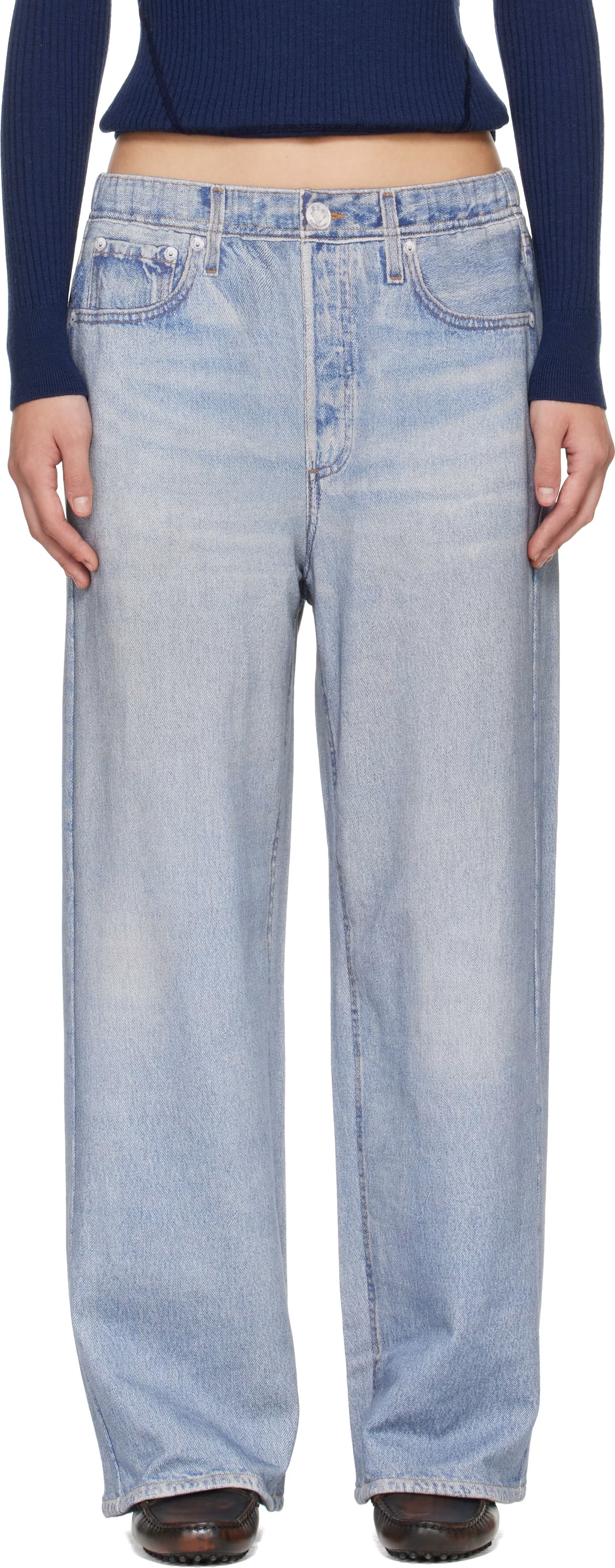 Blue Miramar Ankle Wide Trousers by rag & bone