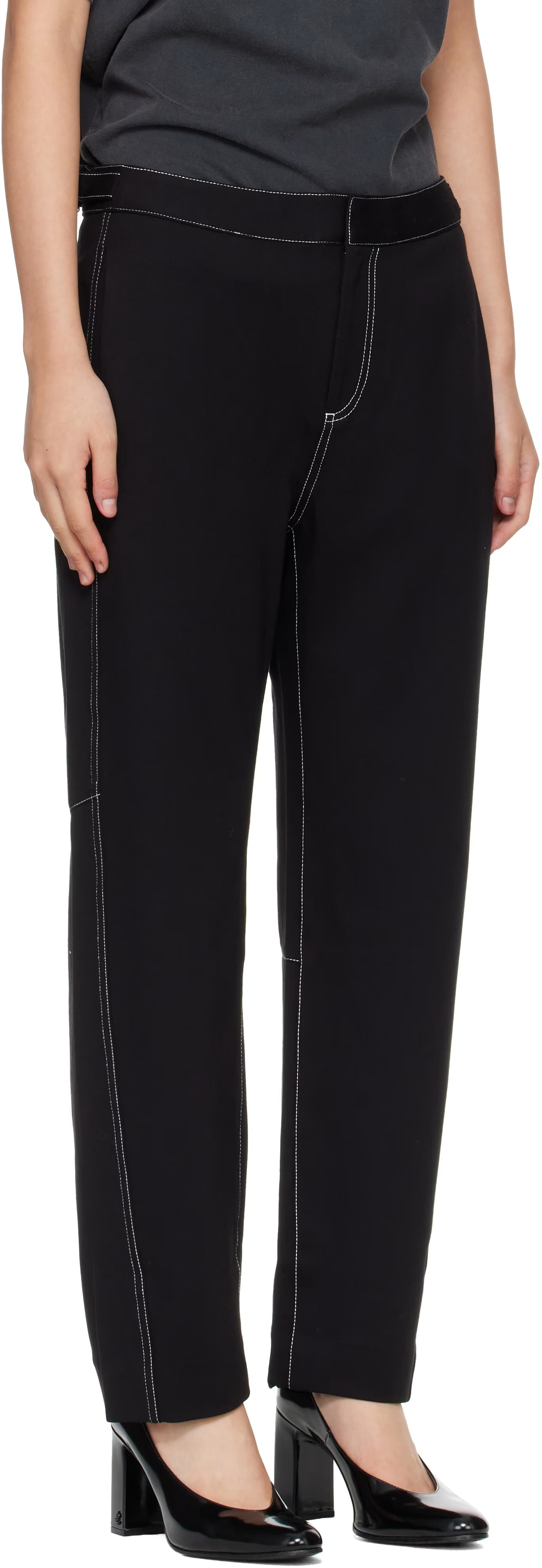 Black Vito Ponte Cropped Trousers by rag & bone