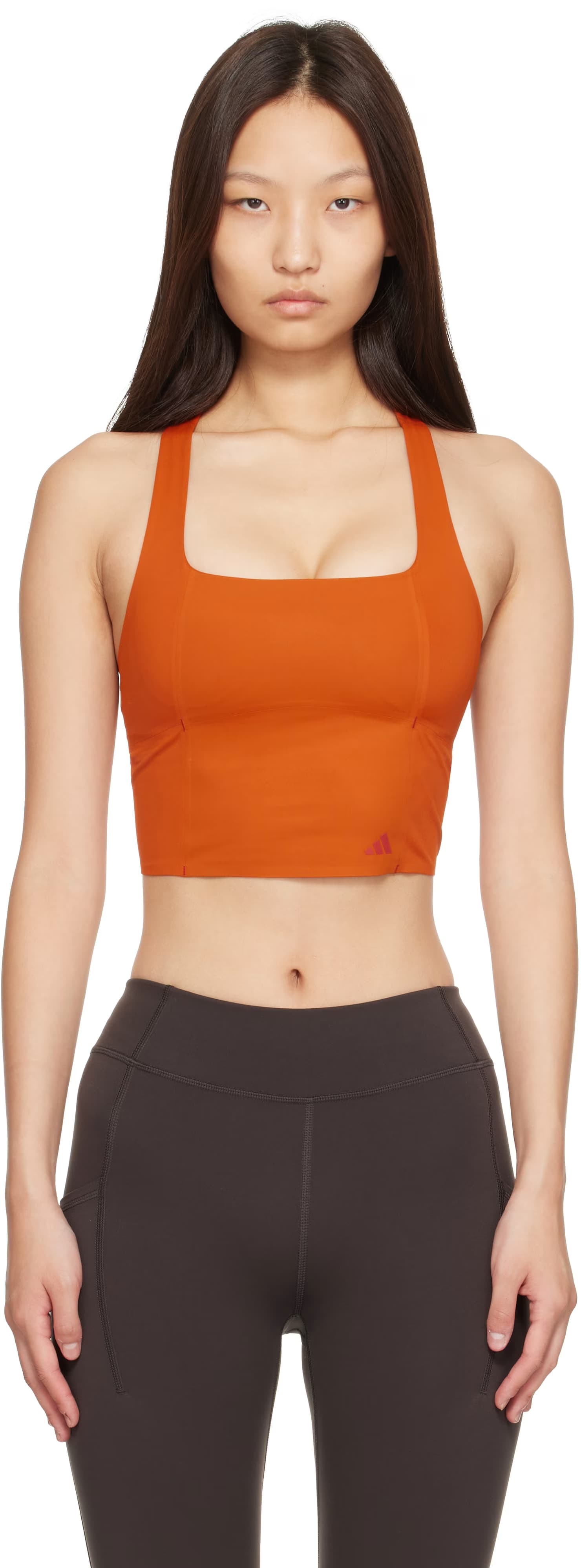 Orange adidas Edition Optime Training Medium Support Sport Bra by Adidas