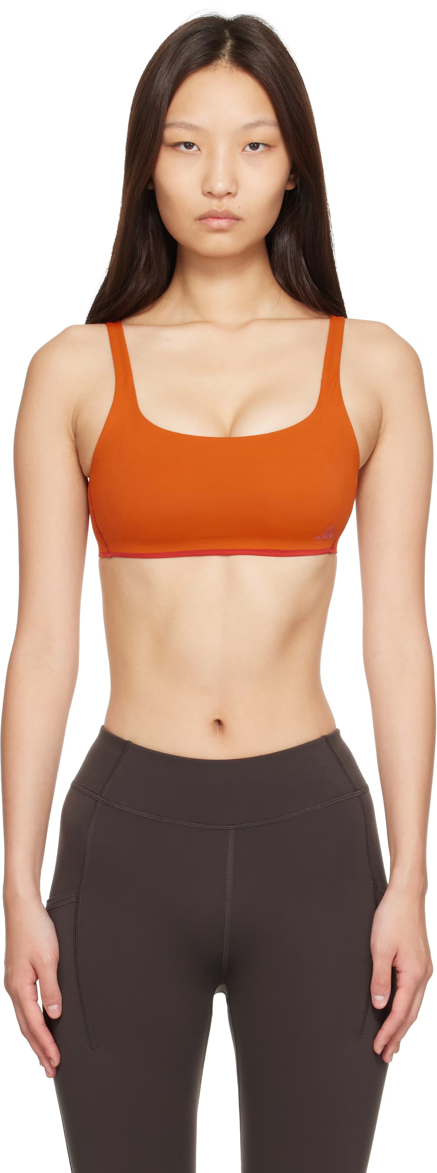 Orange adidas Edition Optime Training Low Support Sport Bra by Adidas