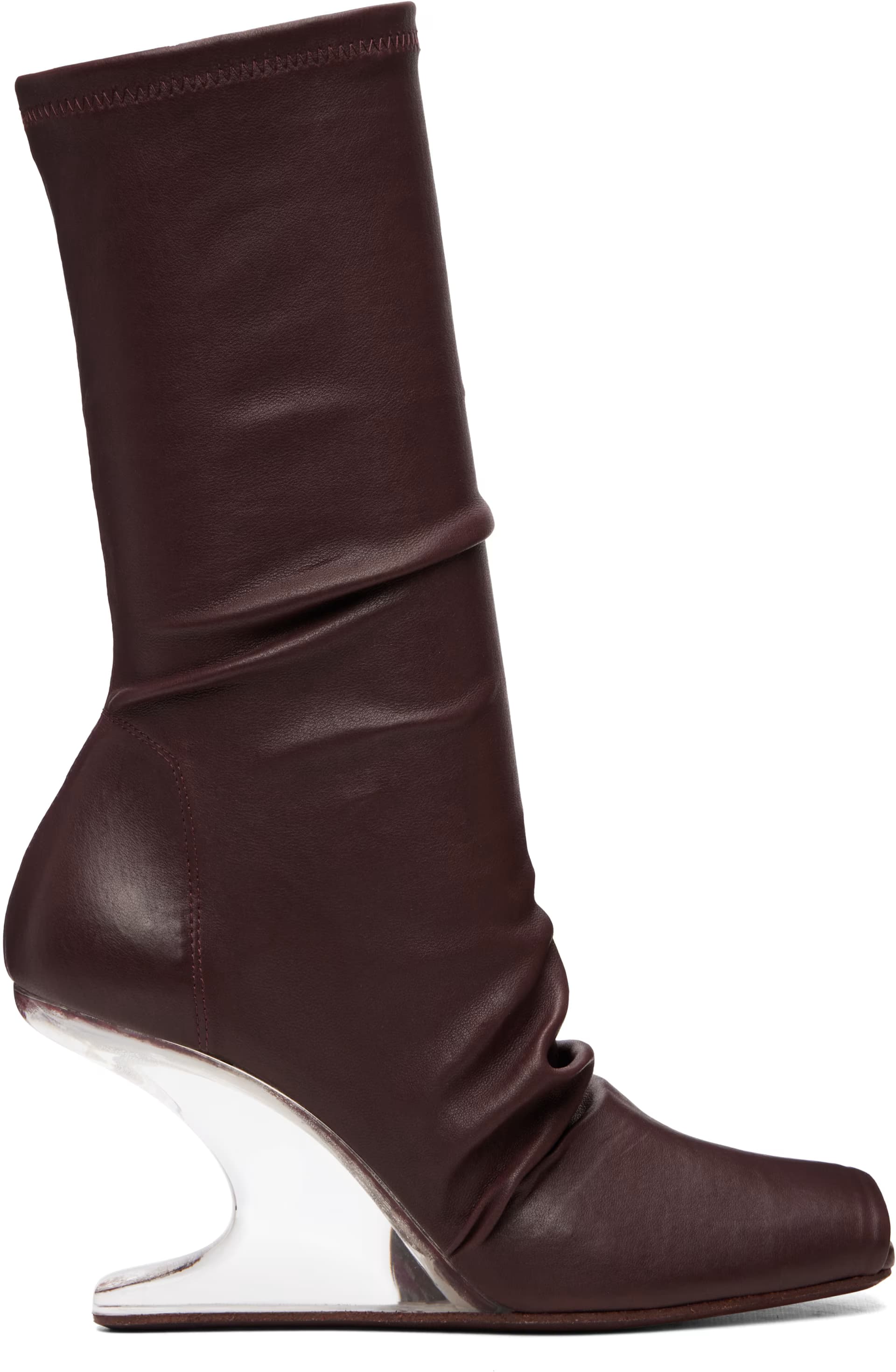 Burgundy Tower Cantilever 8 Boots by Rick Owens