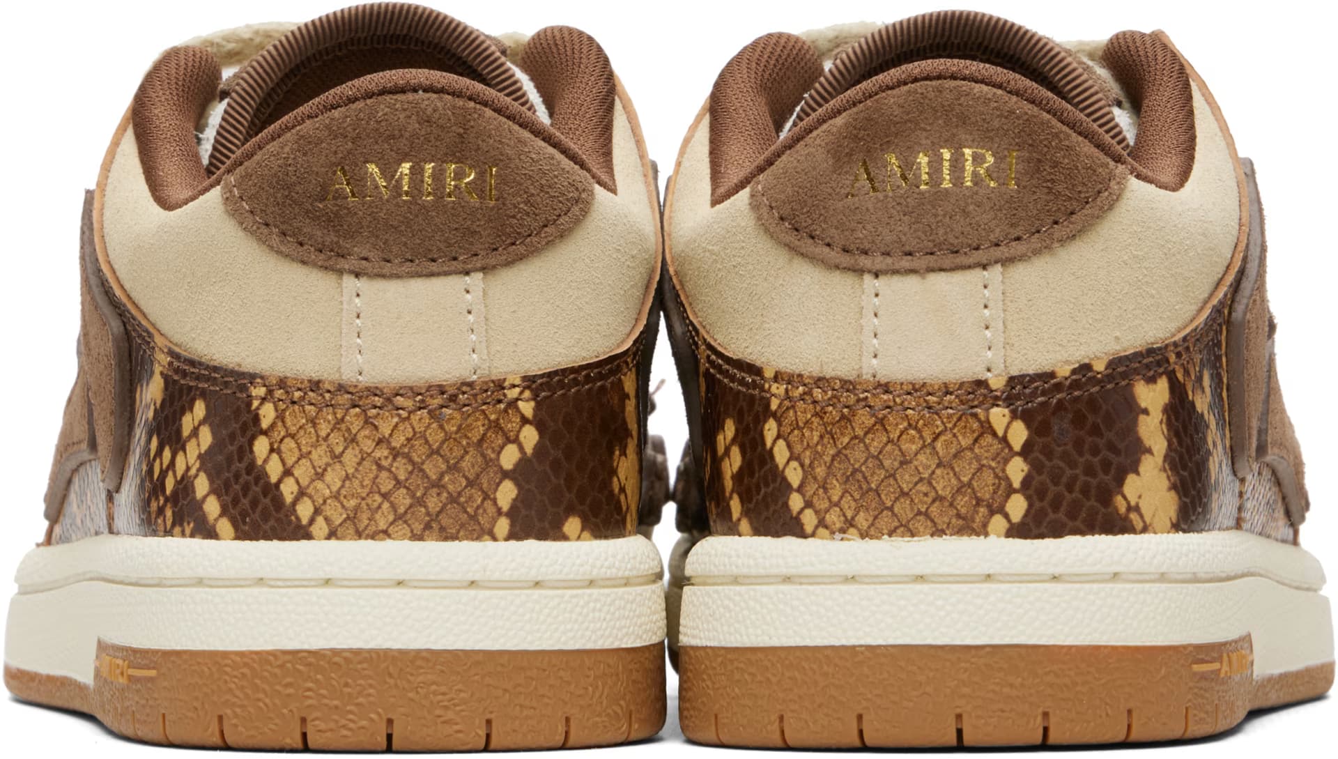 Brown Printed Python Skel Top Low Sneakers 2