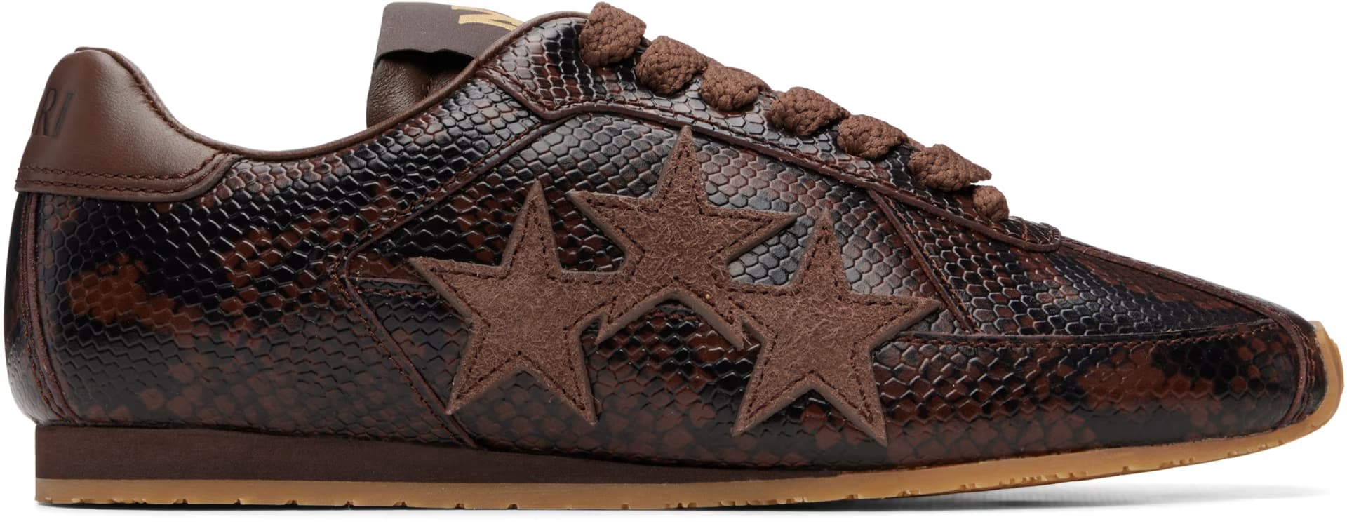 Brown Python Pacific Flat Sneakers by Amiri