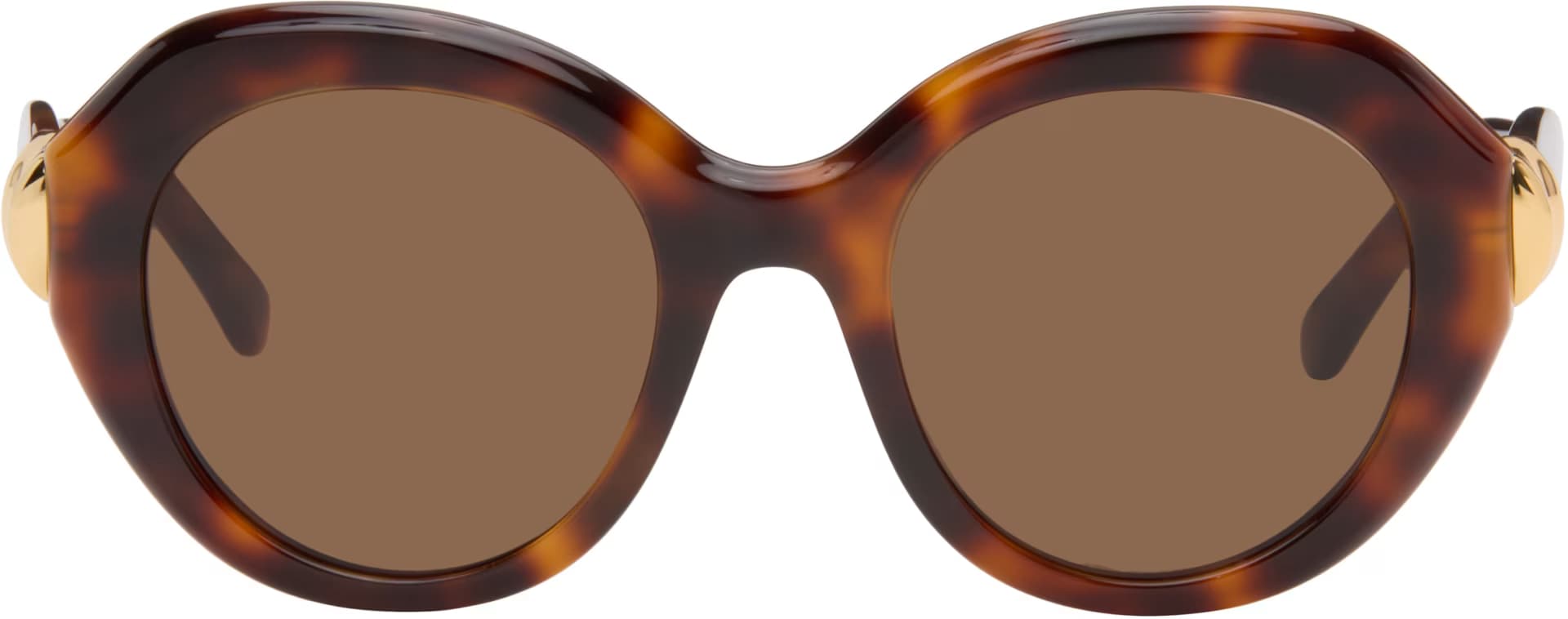 Brown Coil Round Sunglasses by LOEWE