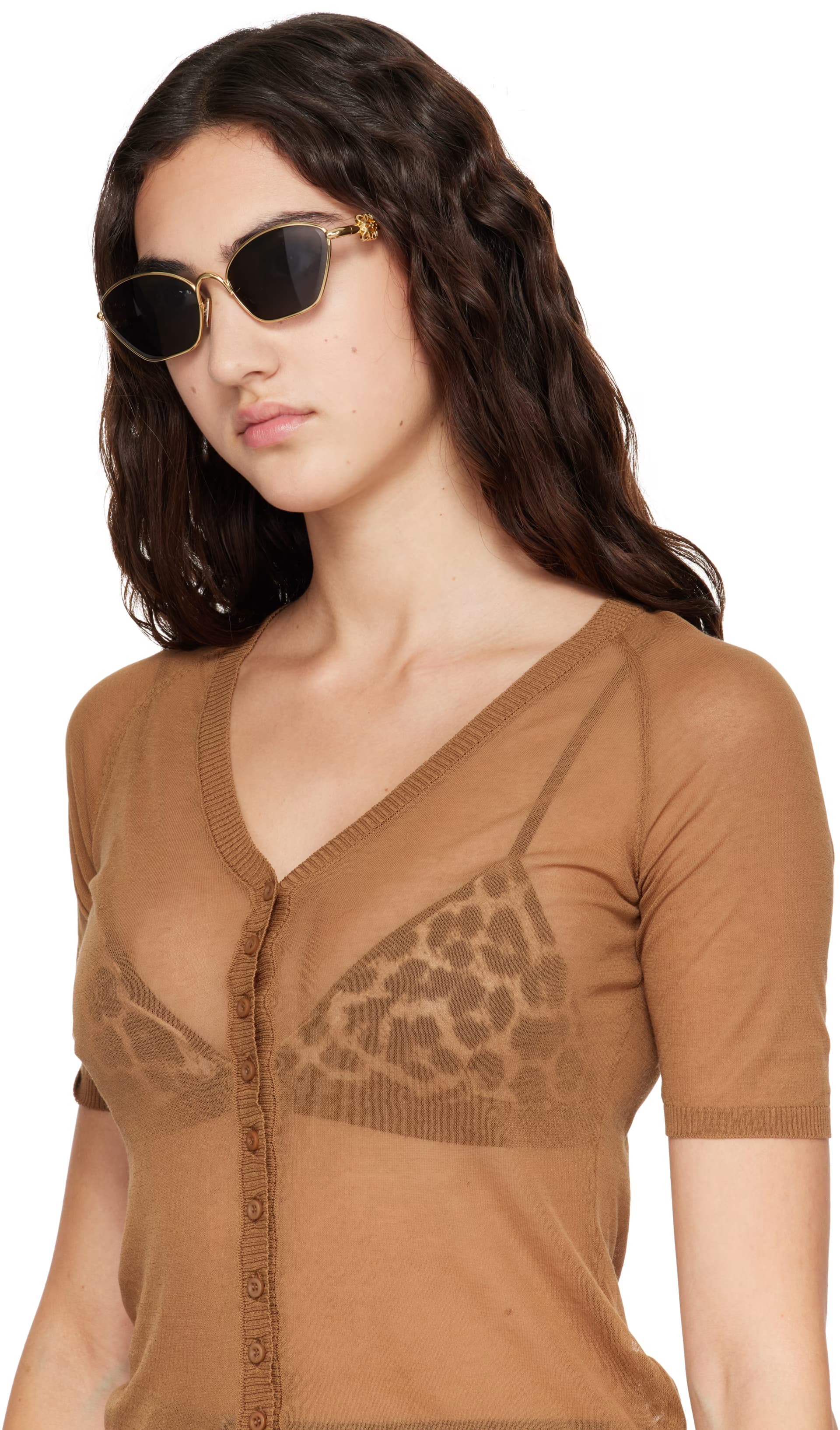 Gold Anagram Cat-Eye Sunglasses 4