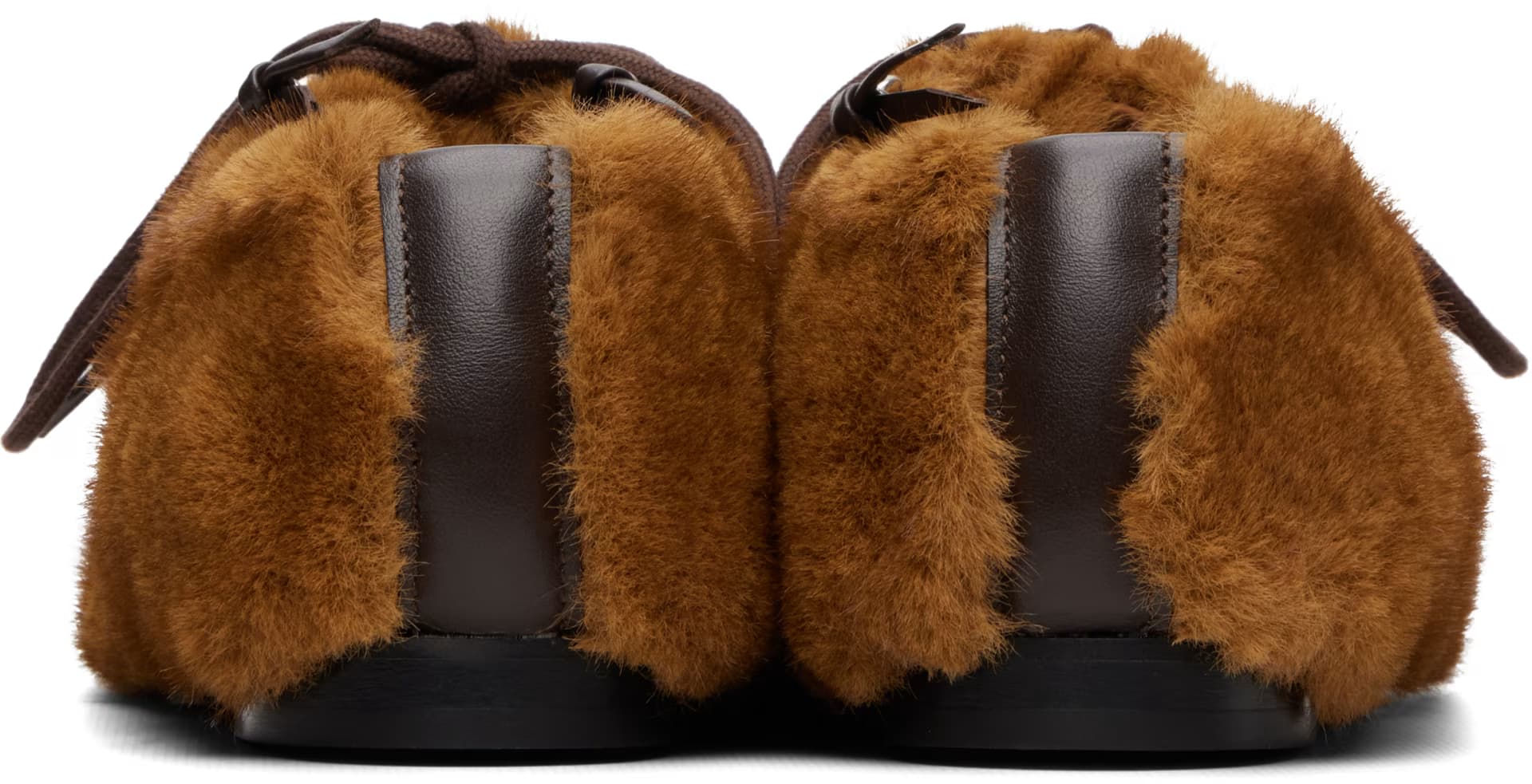 Brown Faux-Fur Leather Derbys 2