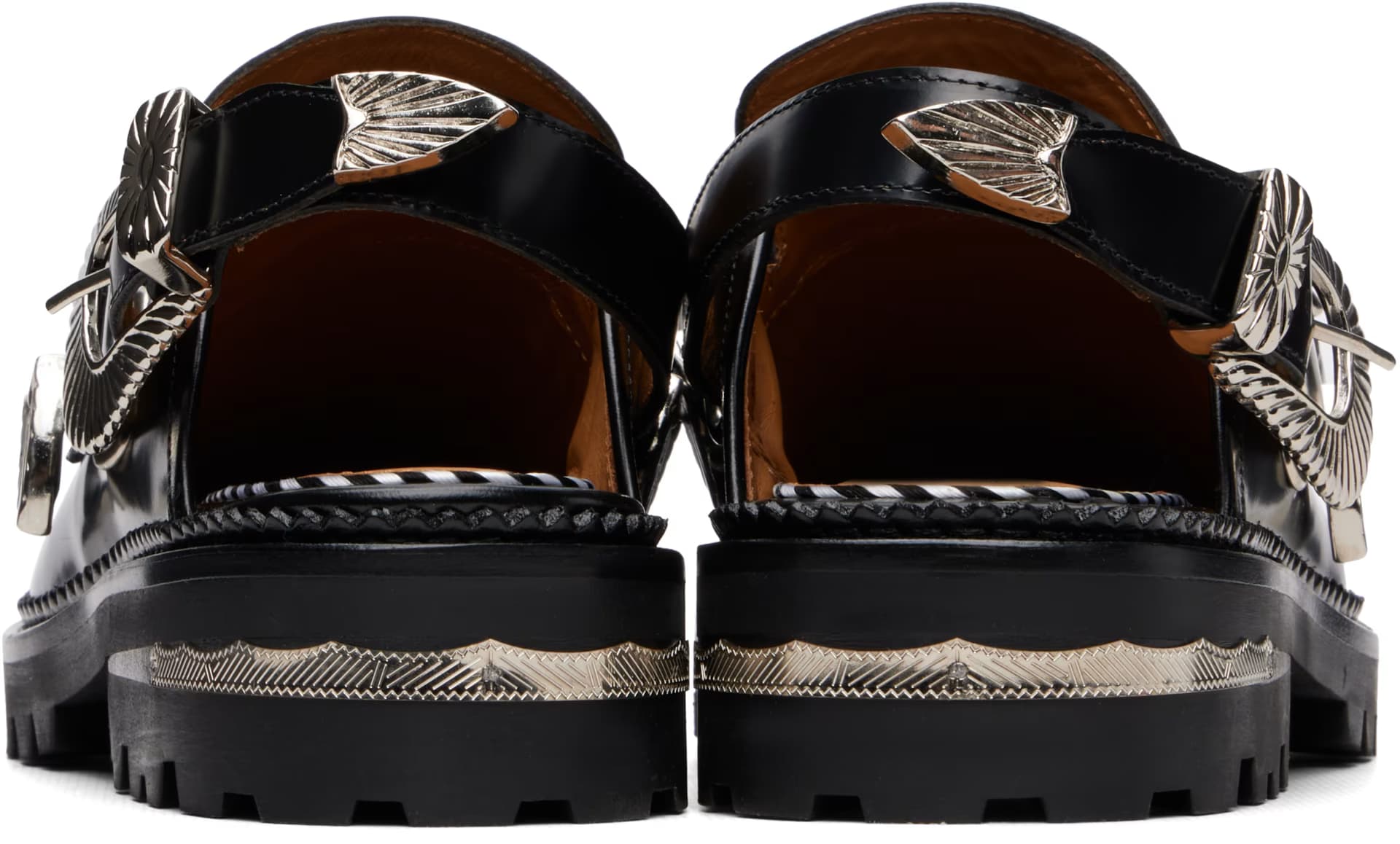 Black Metal Mule Loafers 2
