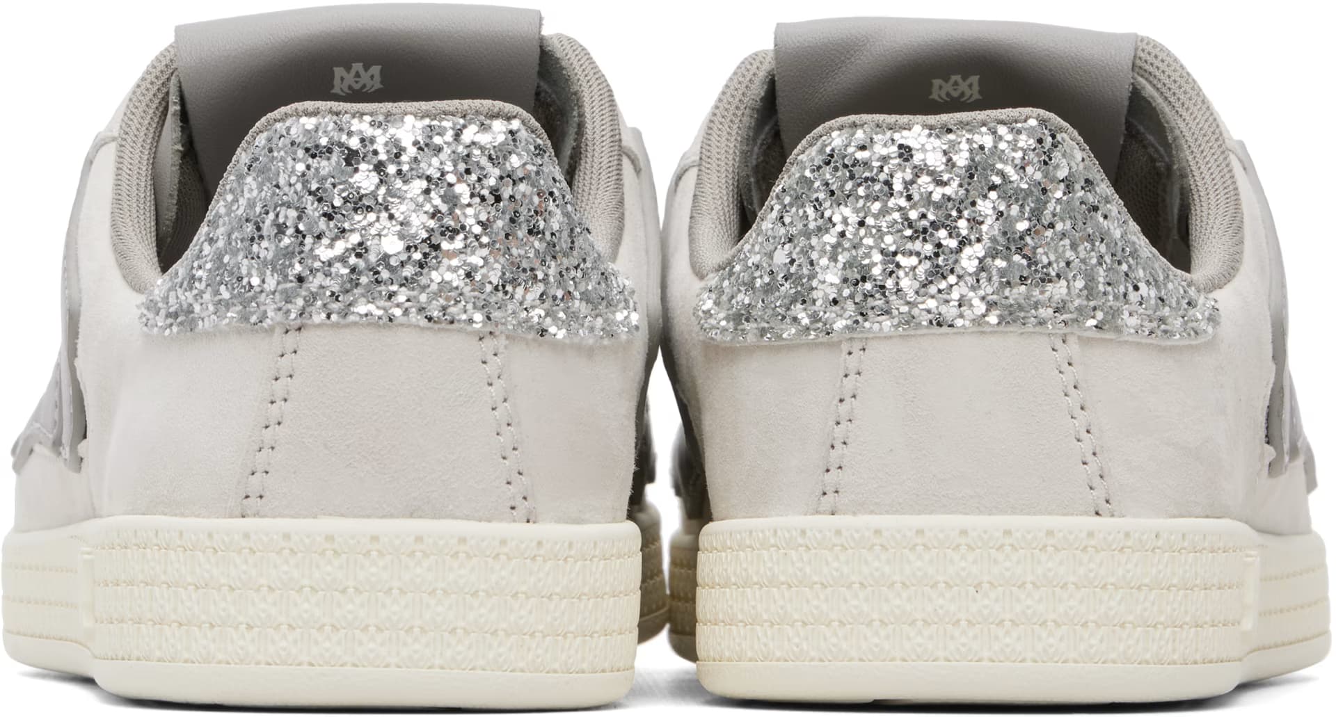 Gray & Silver Glitter Pacific Bones Sneakers by Amiri