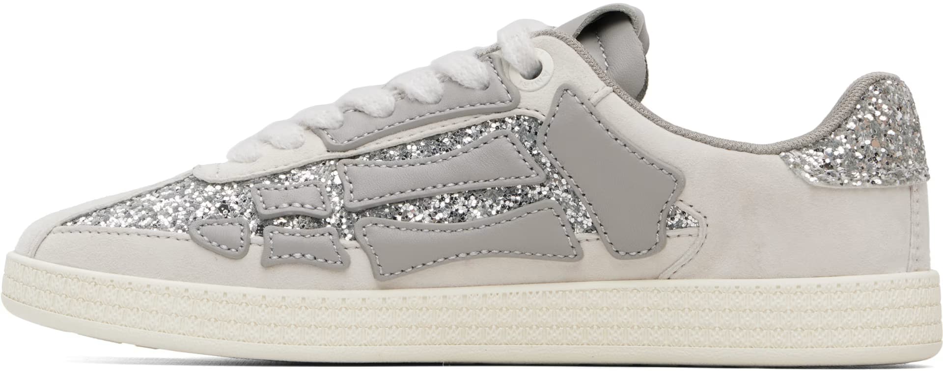 Gray & Silver Glitter Pacific Bones Sneakers by Amiri