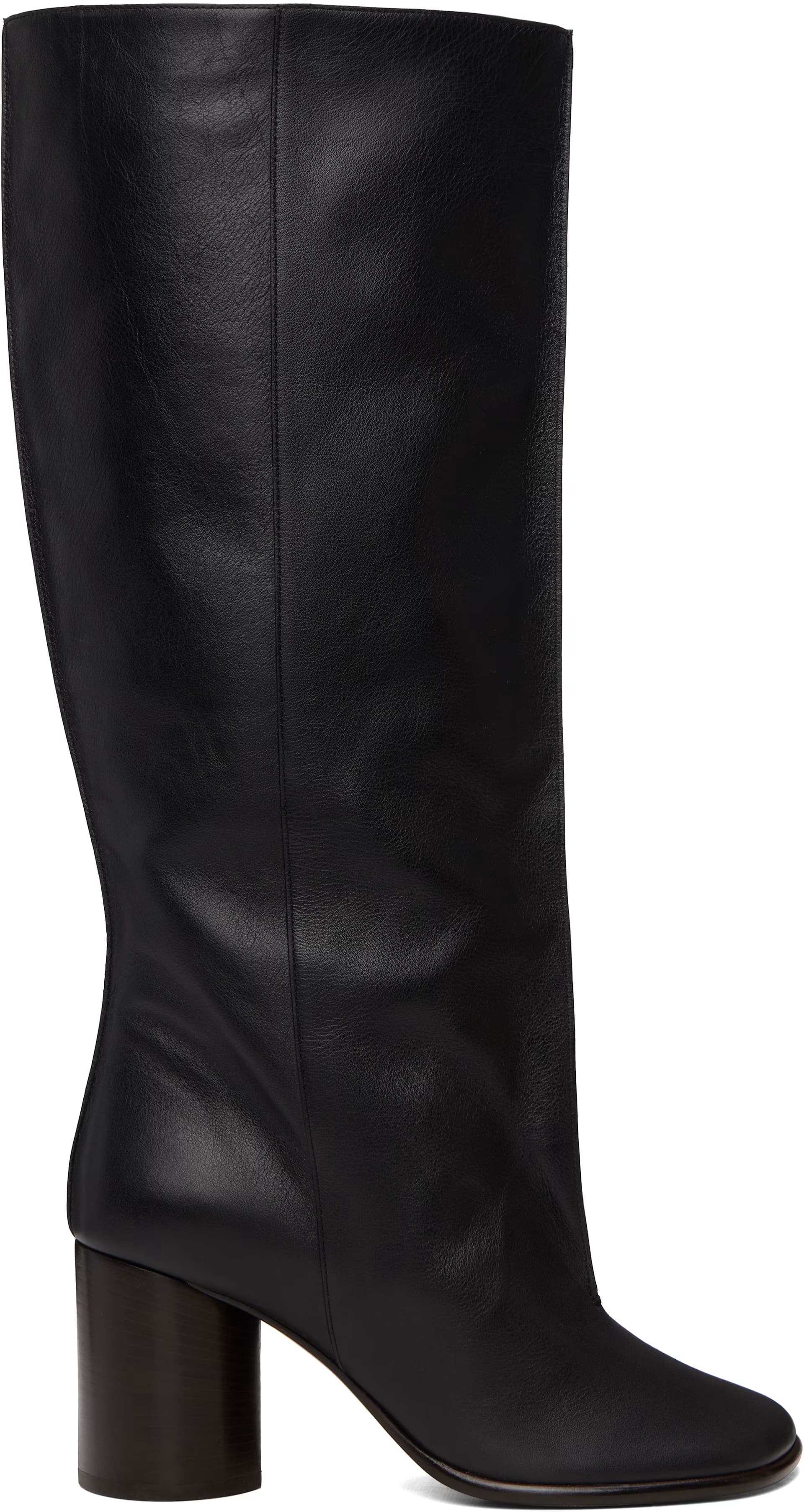 Black Crease Sleeve Tall Boots by Lemaire